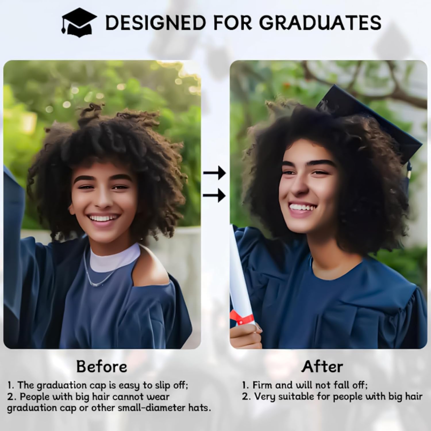 Unisex Bachelor's Cap Fixing Hair Hoop - Minimalist Handmade Design Graduation Season Photo Prop Commencement Essential Decor