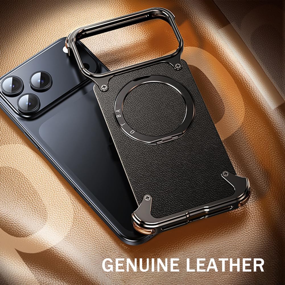 Coque Cuir pour IPhone 18 Pro Max/18 Pro Magnétique Anneau Litchi