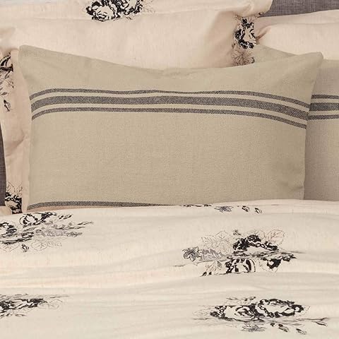 Piper Classics Mill House Stripe Black Standard Size Pillow Sham, 21