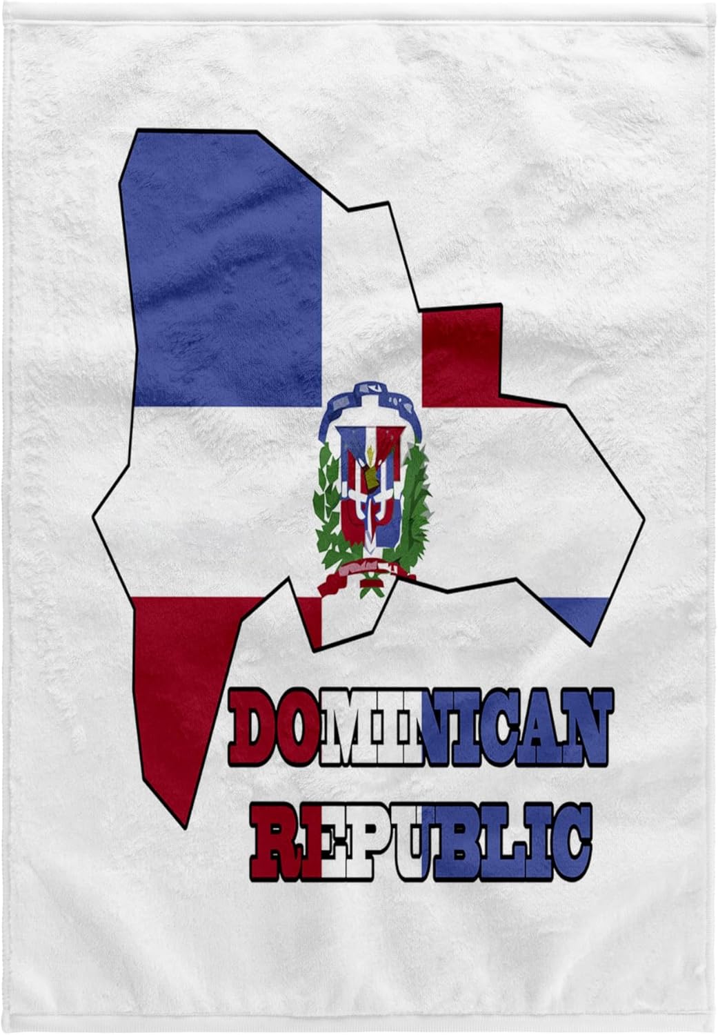 3dRose The Flag of the Dominican Republic in the map Outline and Words Dominican Republic 22x30 Bath Hand Pool Towel