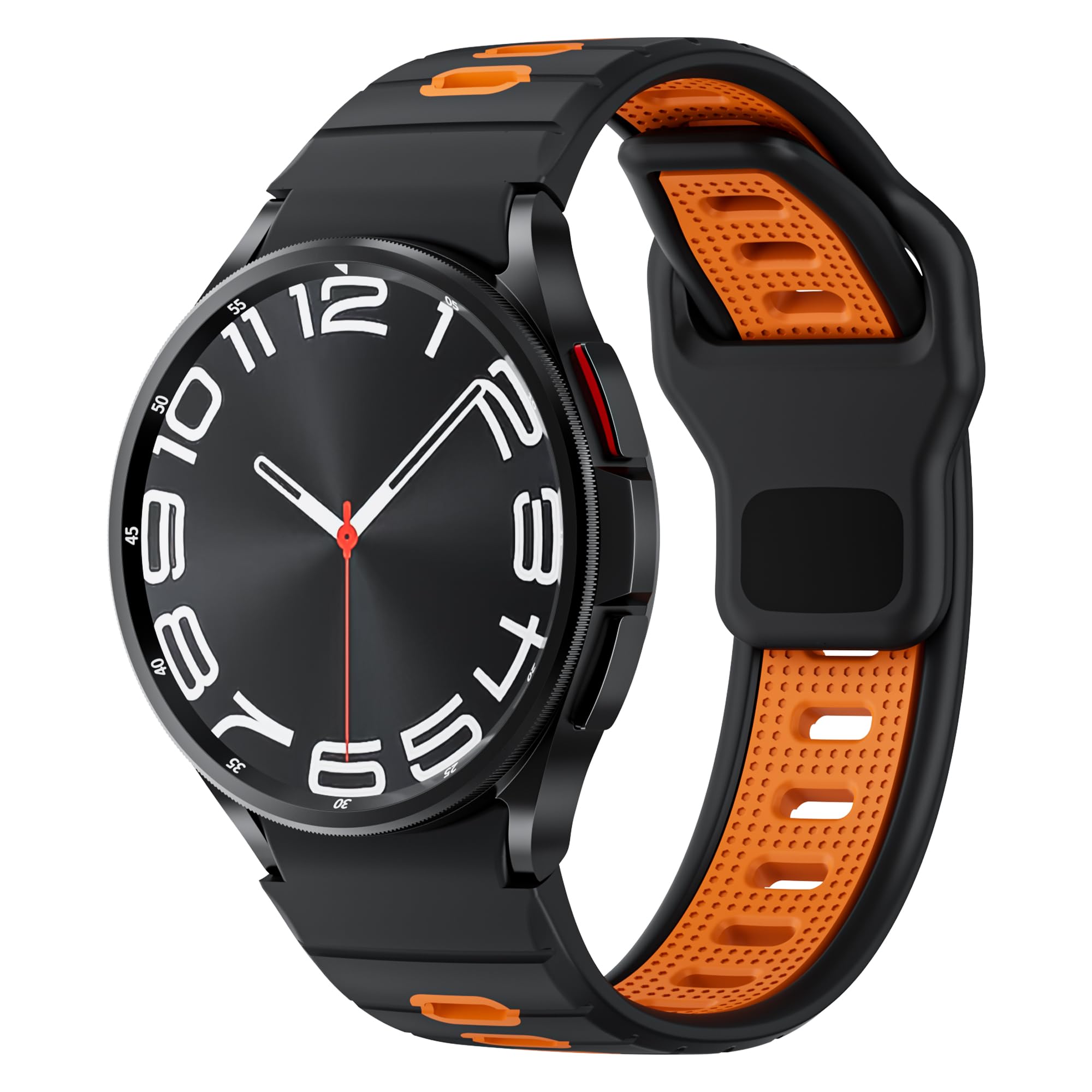 シリコンバンド コンパチブルSamsung Galaxy Watch 7/6/5/4 Band 40mm 44mm/Galaxy Watch 6 Classic 47mm 43mm/Watch 4 Classic 46mm 42mm/FE 40mm男女兼用、頑丈ノーギャップスポーツバンド コンパチブルSamsung Watch 5 Pro 45mm