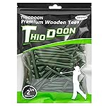 THIODOON Golf tees 2 3/4 inch Less Friction Wood Tees Training for Golfer Professional Natural Wood Golf tees Bulk 100 Count Golfing Tees(Green,2-3/4 inch 70mm)