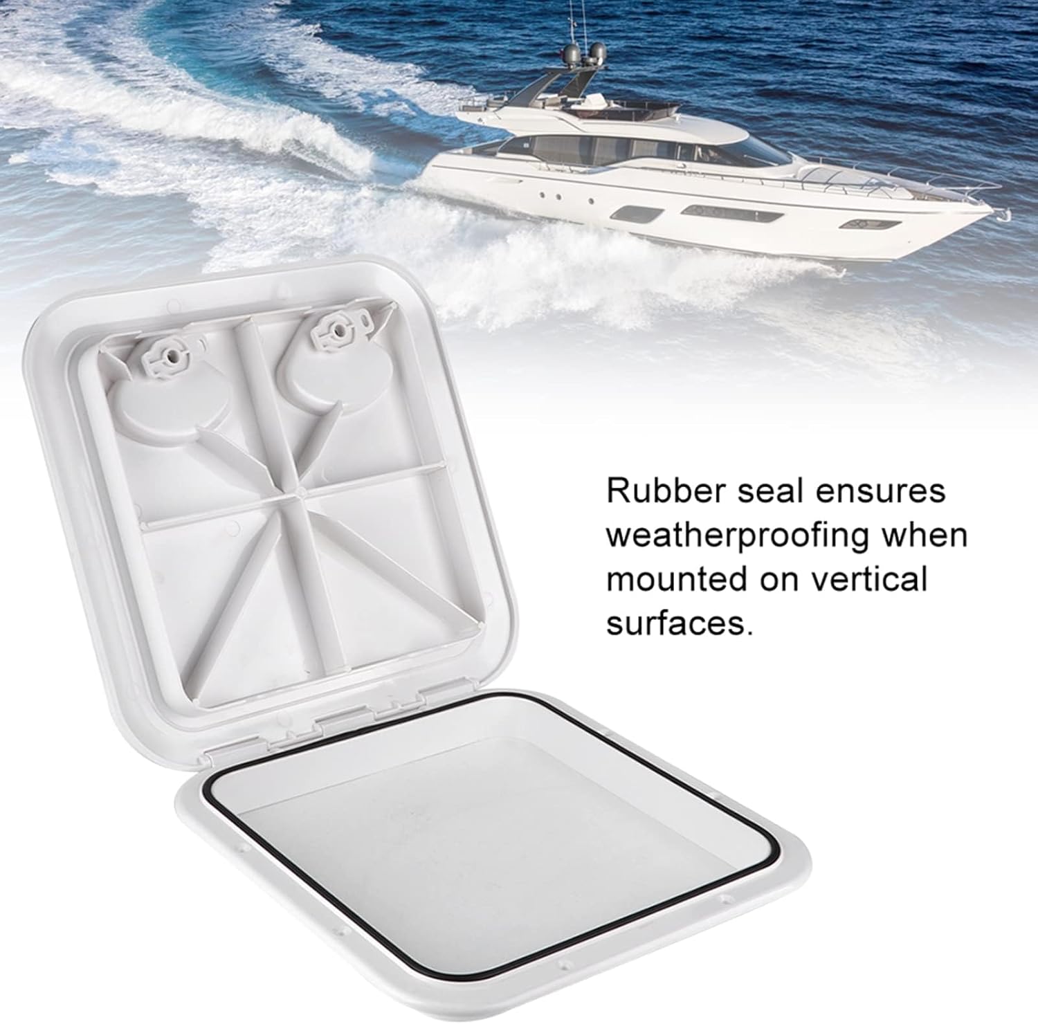 Deck Access Cover, 14" X 14" Rectangle Weatherproof Boat Access Cover Lid, Heavy Duty Marine Access Lid for Caravan Boat RV
