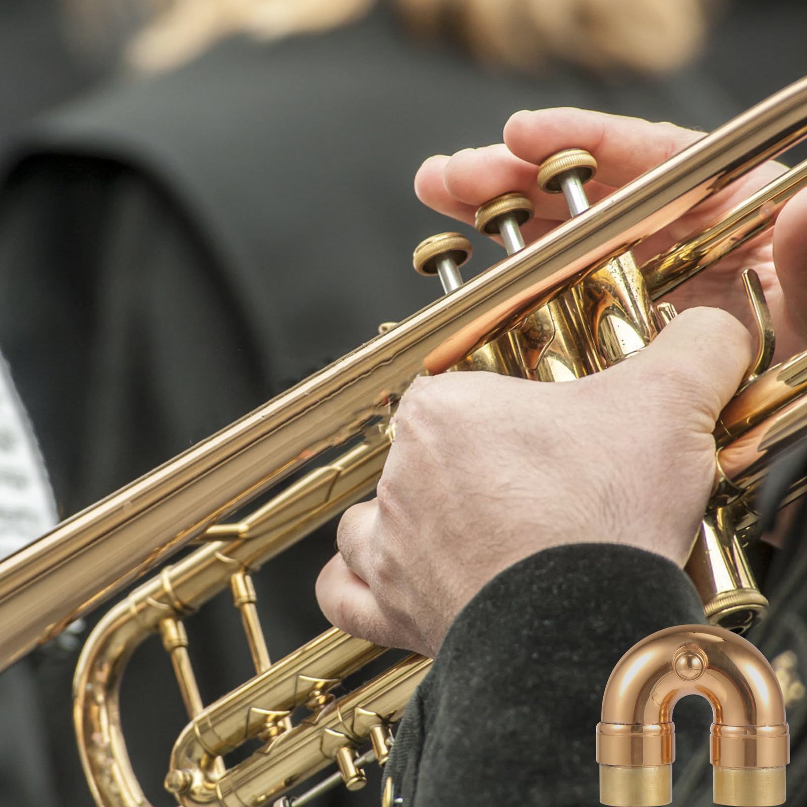 STOBAZA Col de Trompette Petit Coude Doré en Laiton, Accessoire de Remplacement pour Instrument de Musique, Tube Réglable, pour Entraînement des Musiciens