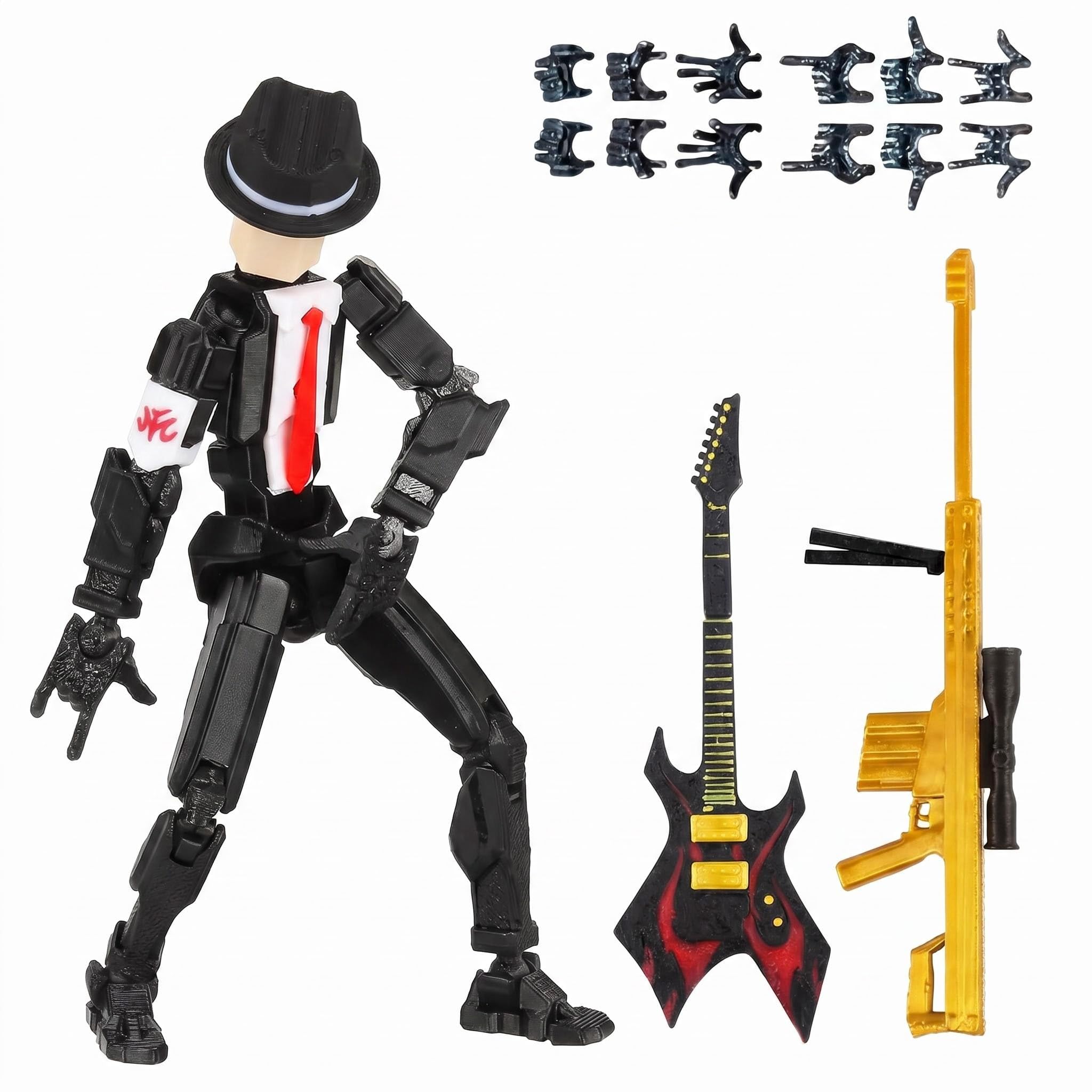 DiiWmme T13 Action Figure Assembly Completed,3D Printed Multi,Jointed Movable Dummy 13 Robot,Desktop Decoration for Office Home,Titan 13 Collectible,3D Printed Figures,Action Figures (C)