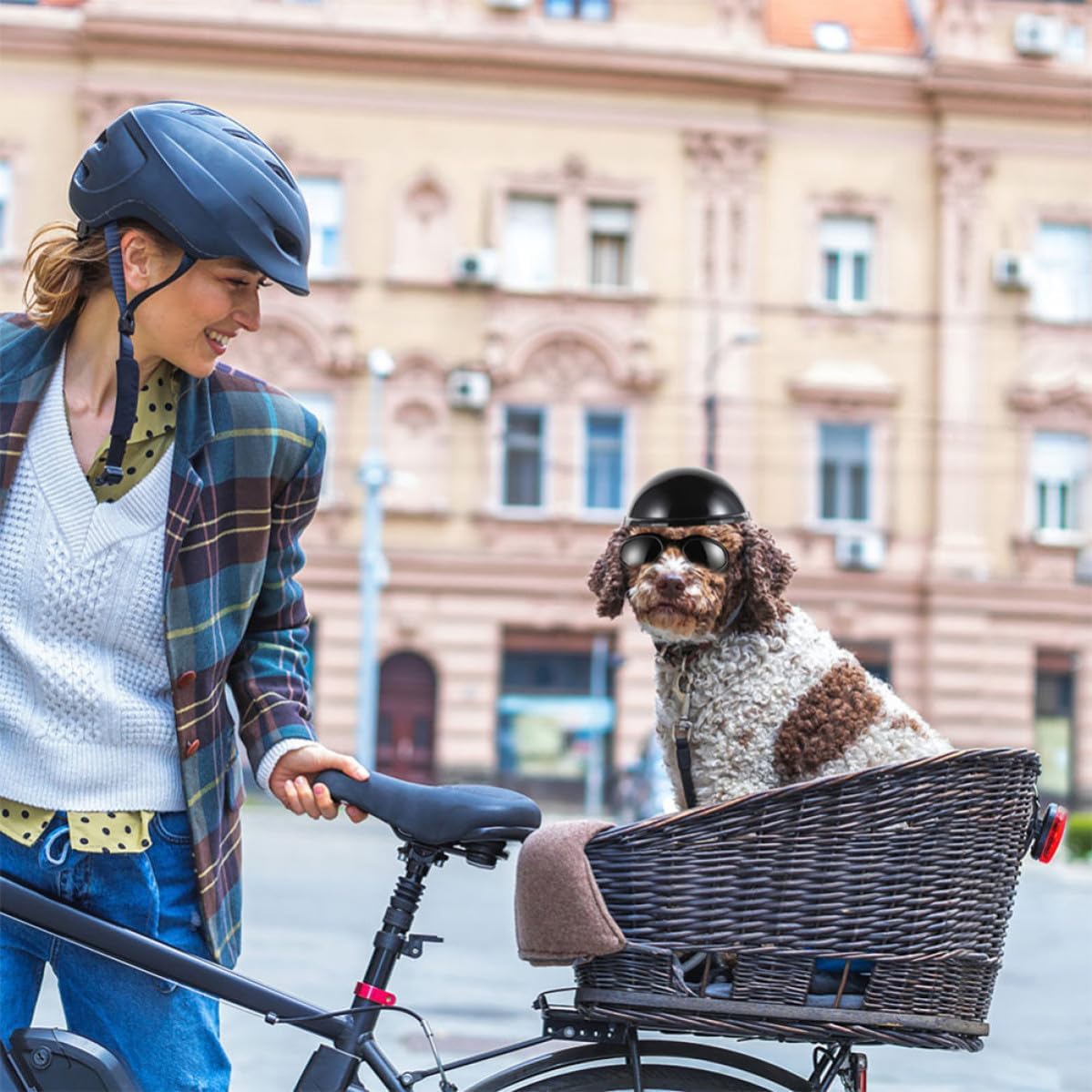 Adjustable Dog Helmet Lightweight Abs Material and Pet Glasses Kit with Wear and Break Resistance, Easy to Use and Clean for Cats and Dogs for Pet Wearing Outdoors image 4