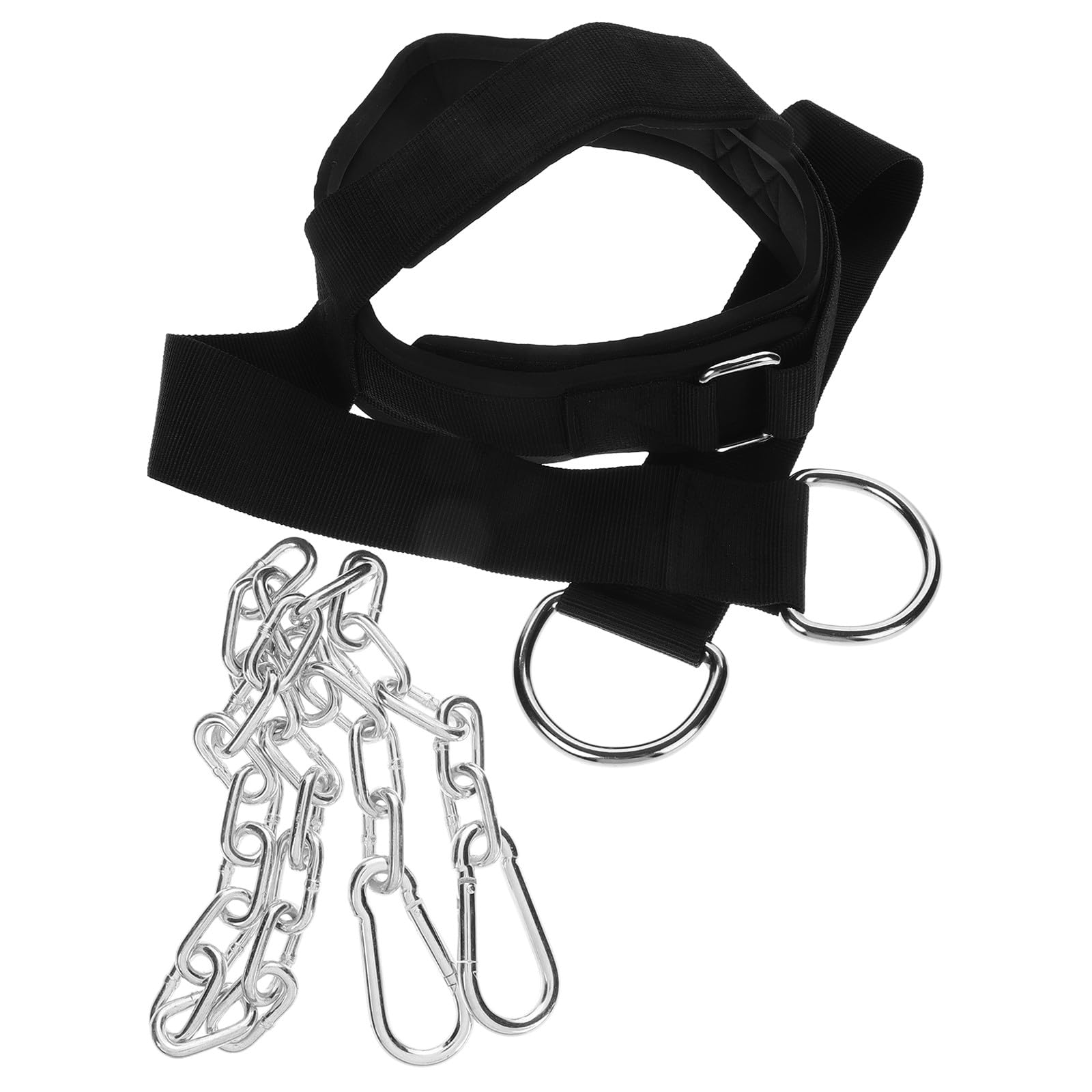 ABOOFAN Harnais de Cou Lesté Noir Boucle en Fer, Équipement de Musculation Réglable pour Entraînement Force du Cou, Outil Sportif pour Renforcement Musculaire et Exercices en Intérieur