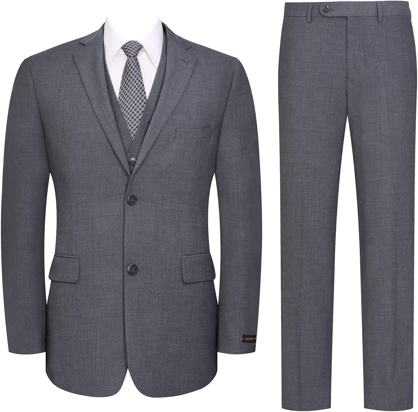 Men's Suits 3 Piece Slim Fit Suit Set Two Buttons Solid Business Suit Jacket Blazer Pants & Vest