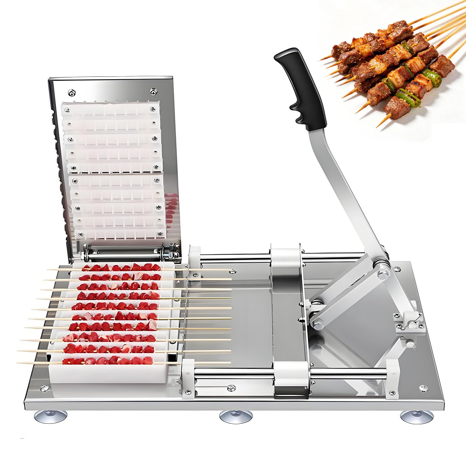 Manual Mutton Kebab Machine,10 Strings Meat Making Machine 4templates