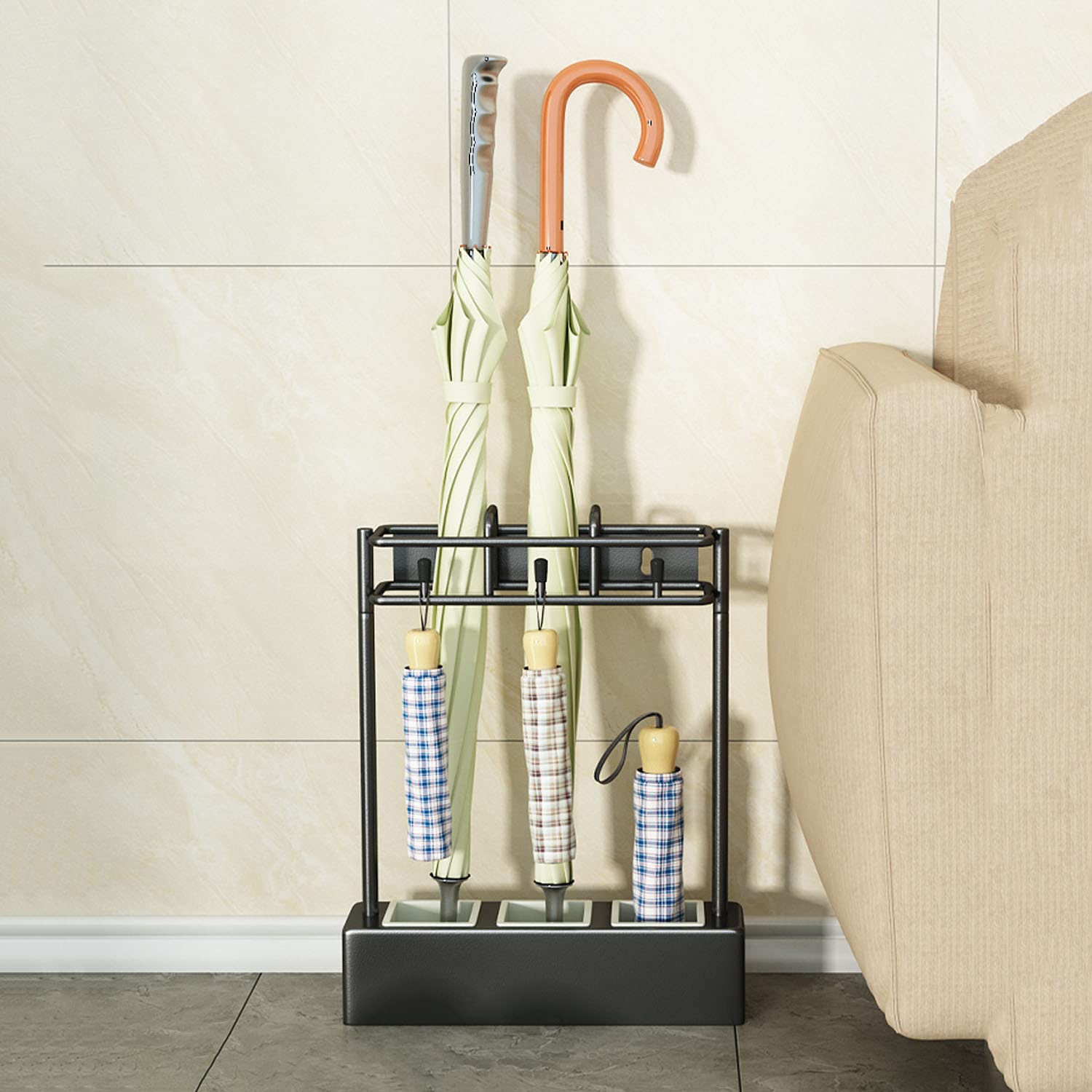 HYLYGFH Wall Mounted Umbrella Stand with Drip Tray Home Entryway nizer for Umbrella Cane and Sword