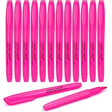 12 Pcs Highlighters, Chisel Tip, Pink Bible Highlighters Bulk - Quick Dry, Ideal for Studying, Note-Taking, School, College, Office, Teacher & Student Supplies