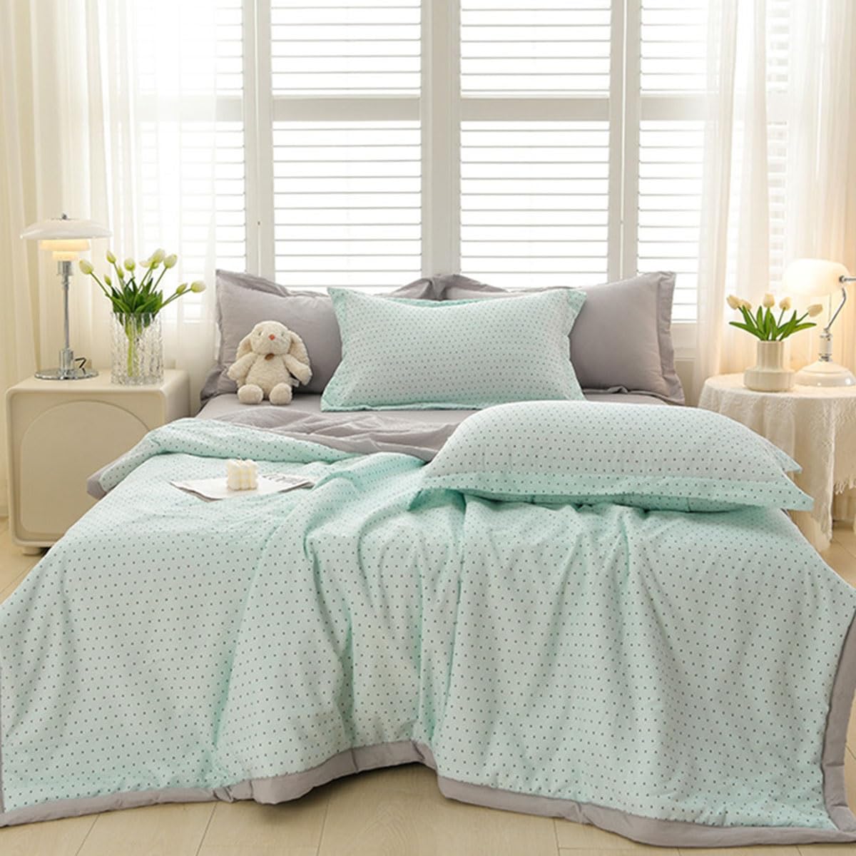 SYXMPFRHO Bedspread Florals Printing Quilted Bedspreads, Soft Comforter Bed Throw Microfiber Bed Spread, Reversible Quilted Throw, for All Season Bedroom Decorative(N,180x200cm)