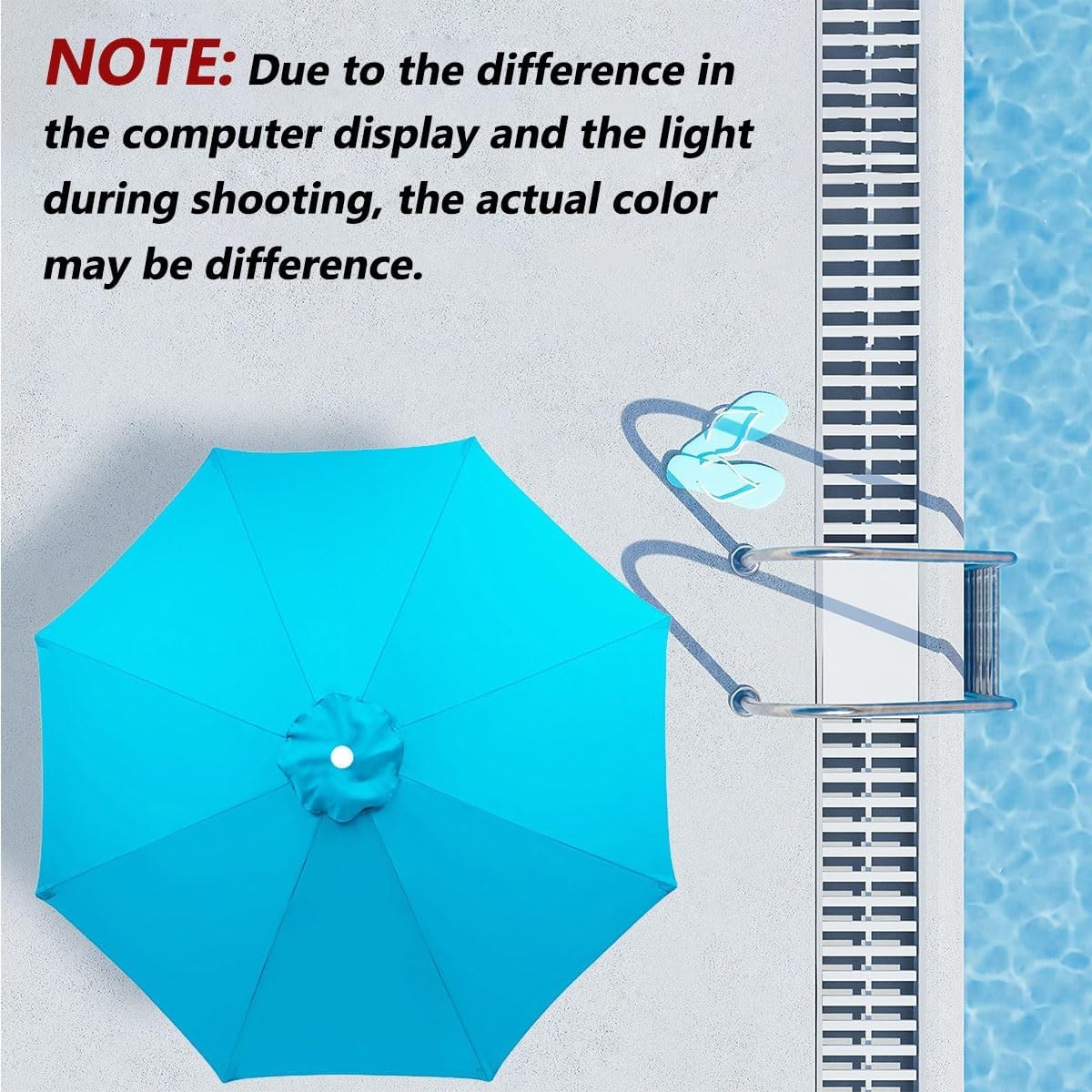 Patio Umbrella Replacement Canopy 6.5ft 7.5ft 9ft 10ft, Waterproof Outdoor Umbrella Replacement Top Cover for 6 Ribs/8 Ribs, UV Protective Parasol Fabric Cover for Market Table