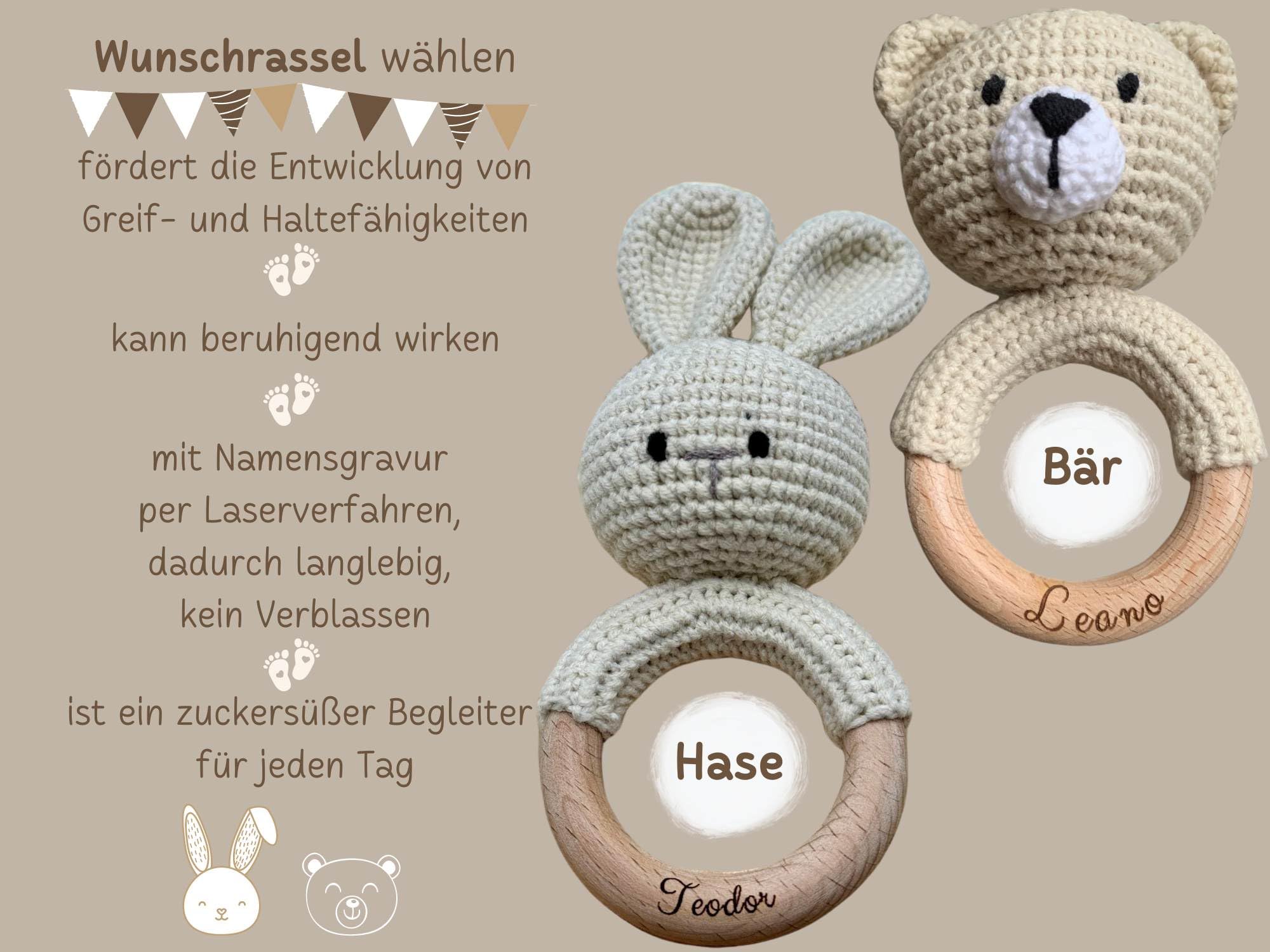 Baby-Geschenkset zur Geburt (rosa Farbtöne)