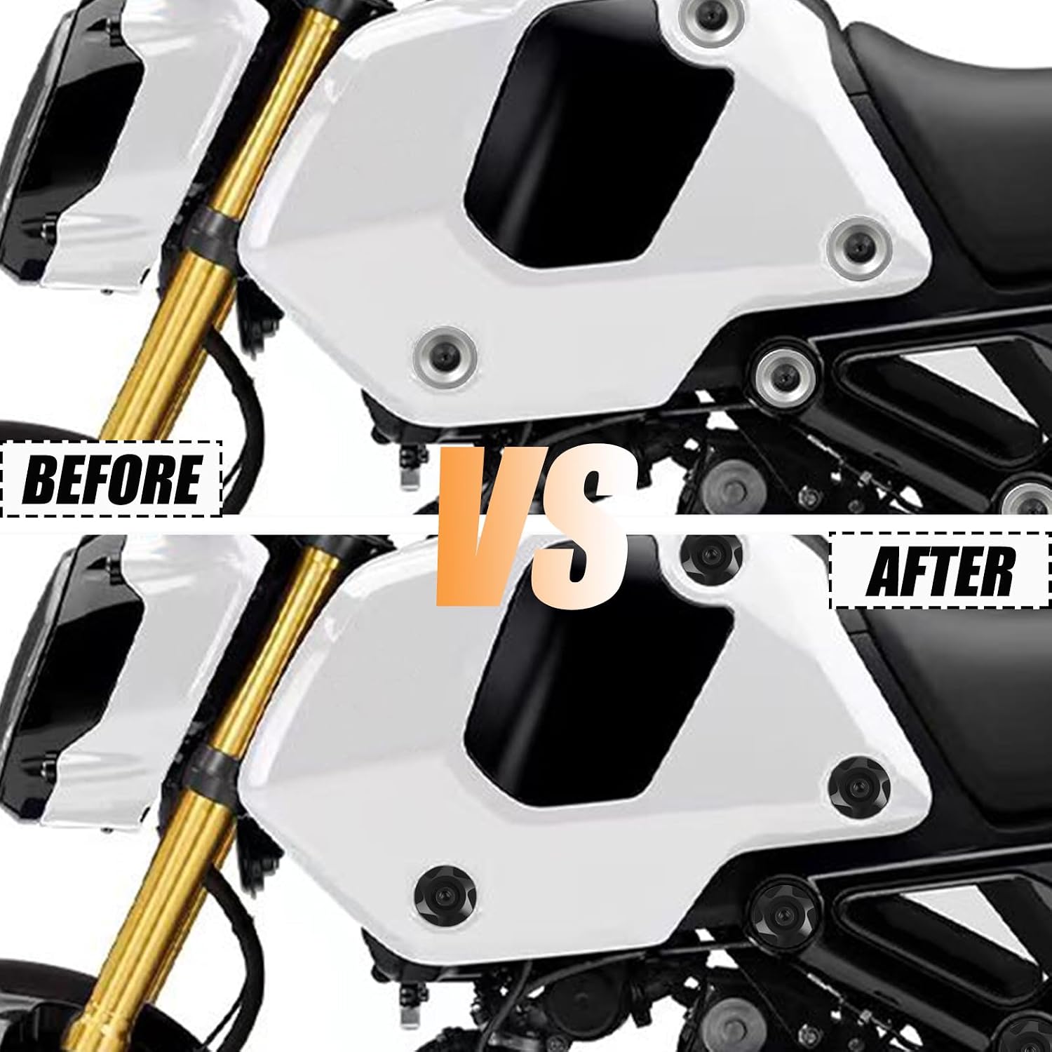 12 Pcs Fairing Washers Colored Side Panel Dress Up Cover Verge Garnish Washers Replacement for Honda Grom MSX125 2022 2023 2024 (Black)