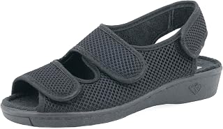 Gesundheitsschuhe Damen Orthopädische Hauschuhe Diabetiker Schuhe Weiche Keilabsatz Hallux Valgus Schuhe mit Klettverschluss Sandalen Rutschfeste