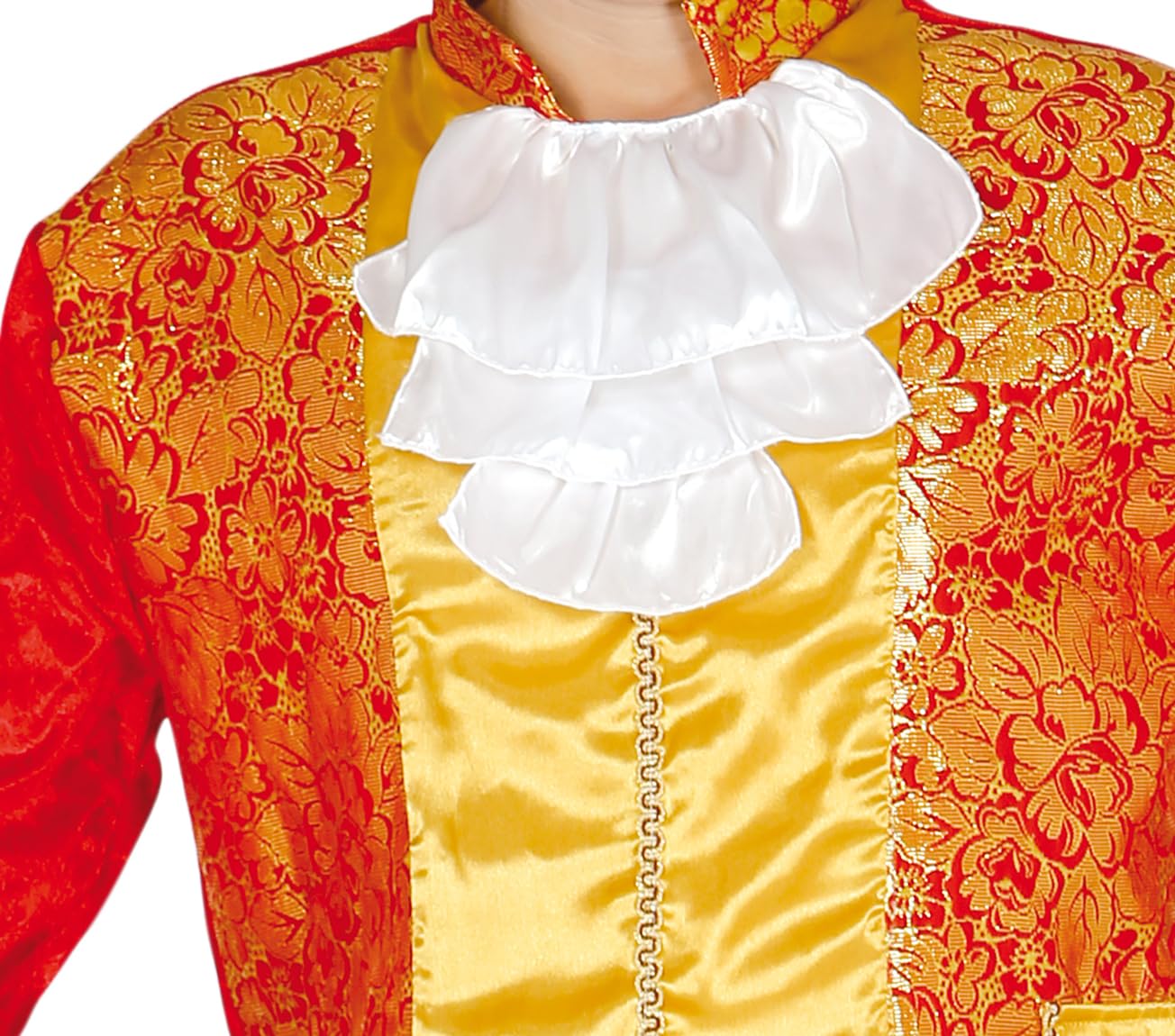 FIESTAS GUIRCA | Costume de Conde Adulte - Veste, Pantalon et Plastron - Costume de Marquis pour Halloween, Carnaval et Fêtes Déguisées - Idéal pour Hommes - Or et Rouge