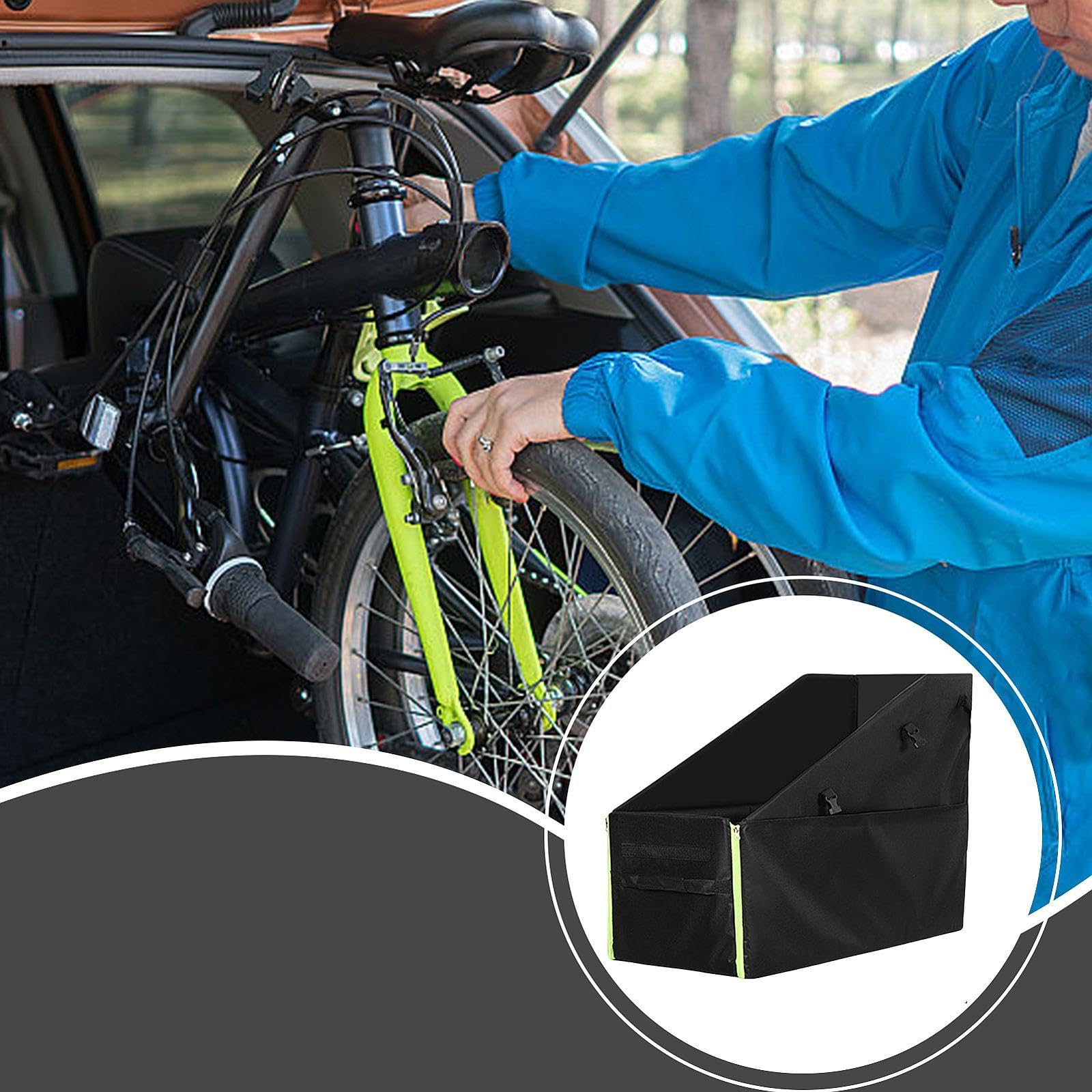 Faltrad Tasche Aufbewahrungsbox Reisetasche Transporttasche Schutzhülle Aus Oxford Gewebe mit Faltbarem Design für Kofferraum Lagerung- Black L No Wheel