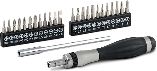 Titan 16092 Juego de destornilladores de precisión de trinquete de 26 piezas
