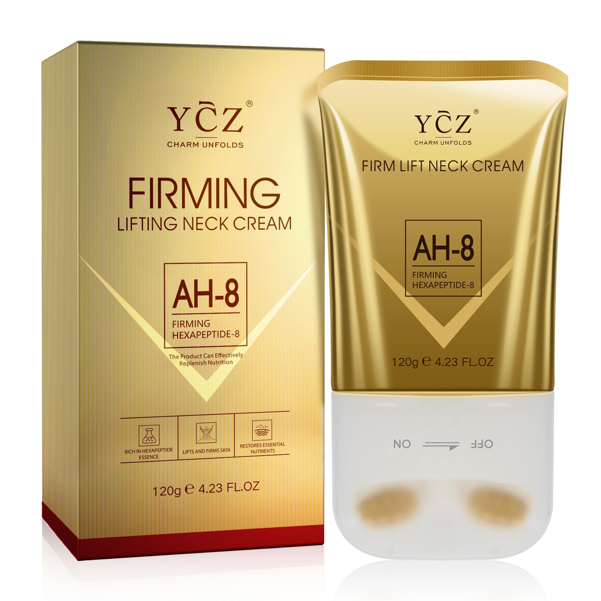 YczAh8 Firming Neck Cream, Reduces Neck Lines, Moisturizes, Tightens Skin, Improves Elasticity, Anti-Aging, Suitable for Both Men and Women