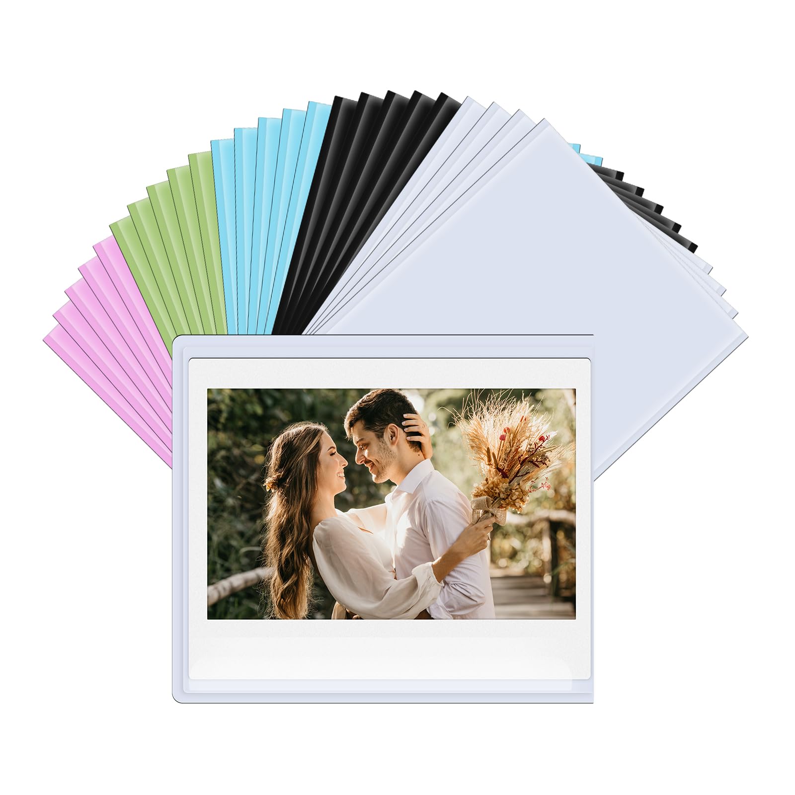 Confezione da 25 Cornici Magnetiche per Pellicola Instax Wide, per Cornice Polaroid Now/600/OneStep+, 8,9x10,8 cm, Foto per Frigo, Adatta per Instax Wide 400/300/210/Wide EVO - Colore