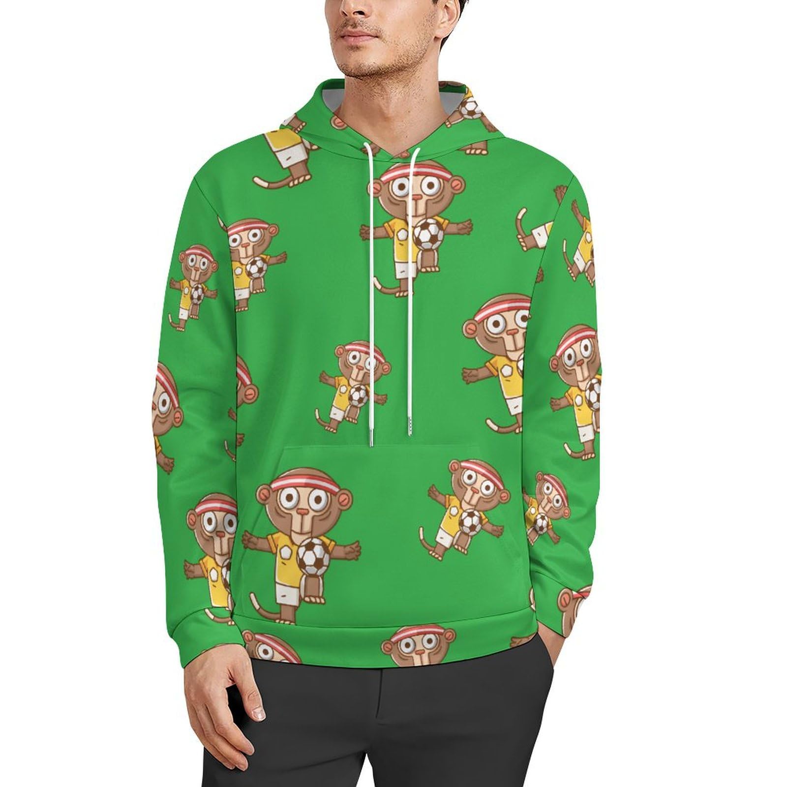 Monkey Play Men's Autumn Sweater Leisure Sports Sweater Hoodie Long -sleeved Women's Round Neck Sweater