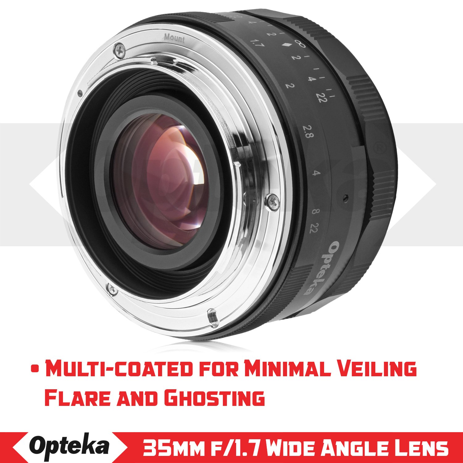 Amazon.com : Opteka 35mm f/1.7 HD MC Manual Focus Prime Lens for