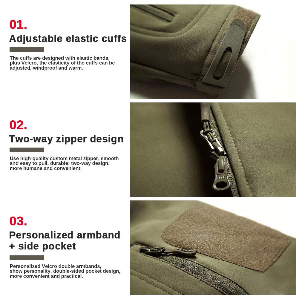 MakingDa - Giacca invernale impermeabile da uomo, con cappuccio, in stile casual, cappotto foderato in pile, giacca tattica militare, per lavoro, corsa, pesca, caccia, arrampicata