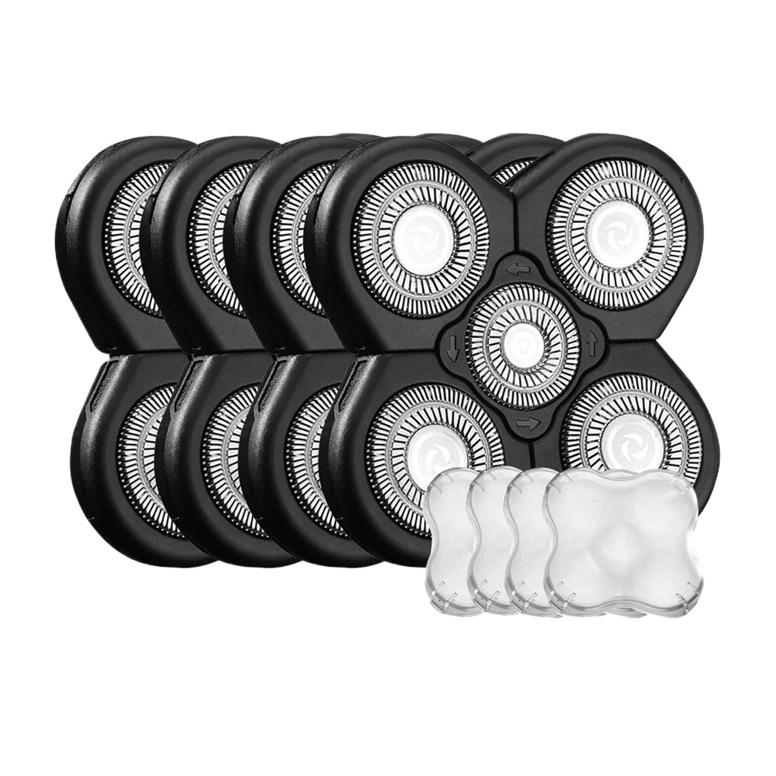 Testina di ricambio for rasoio elettrico 5D Indipendentemente 5 taglierine Testa flottante Lama di rasoio in acciaio inossidabile argentata(4 Pcs)