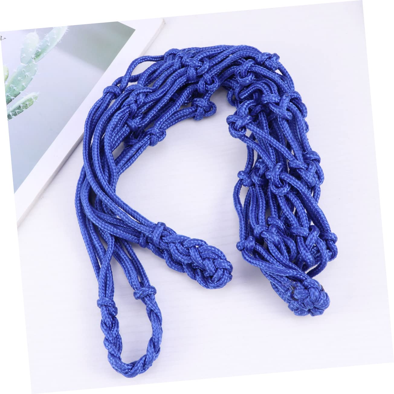 UPKOCH Heavy Duty Nylon Drawstring Mesh Net Bag for Basketball and Soccer Durable Carrier with Closure for Sports Gear Storage Blue