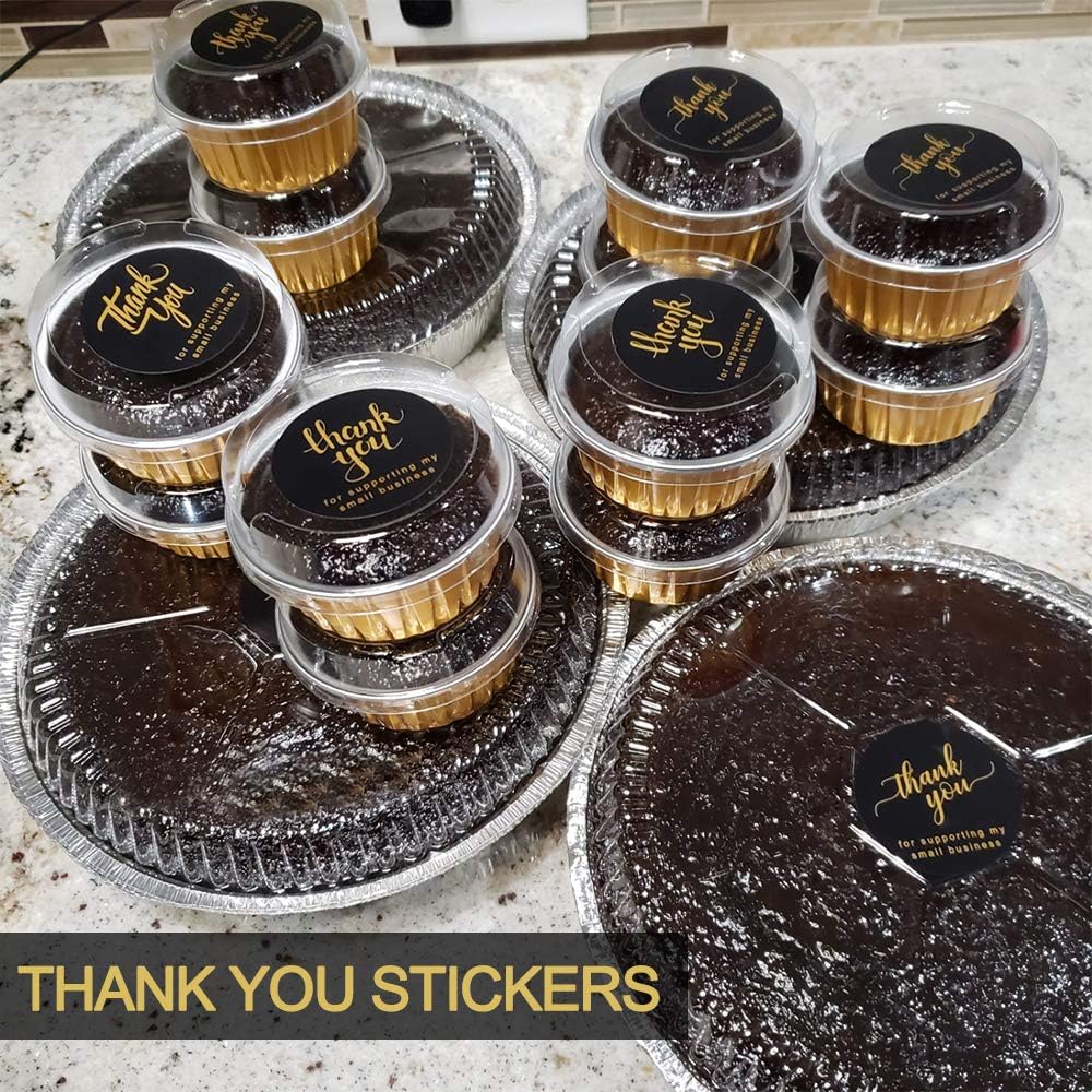 2" Thank You for Supporting My Small Business Stickers, 4 Designs Golden Font, Round Labels for Business, Online Retailers, Boutiques, Shops to Use on Bags, Boxes and Envelope , 500 Labels Per Roll : Office Products