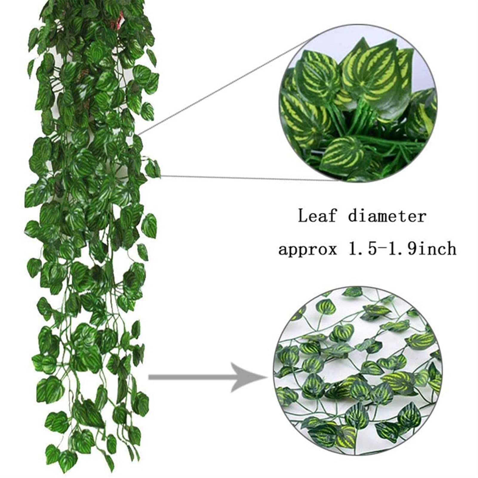 TOORU TRUSTTWO 24pcs Artificiale Ivy Ghirlanda Foglia Viti Piante Piante Greenery Appeso Piante finte Compatibile con Wedding Backdrop Arch Wall Jungle Party The New