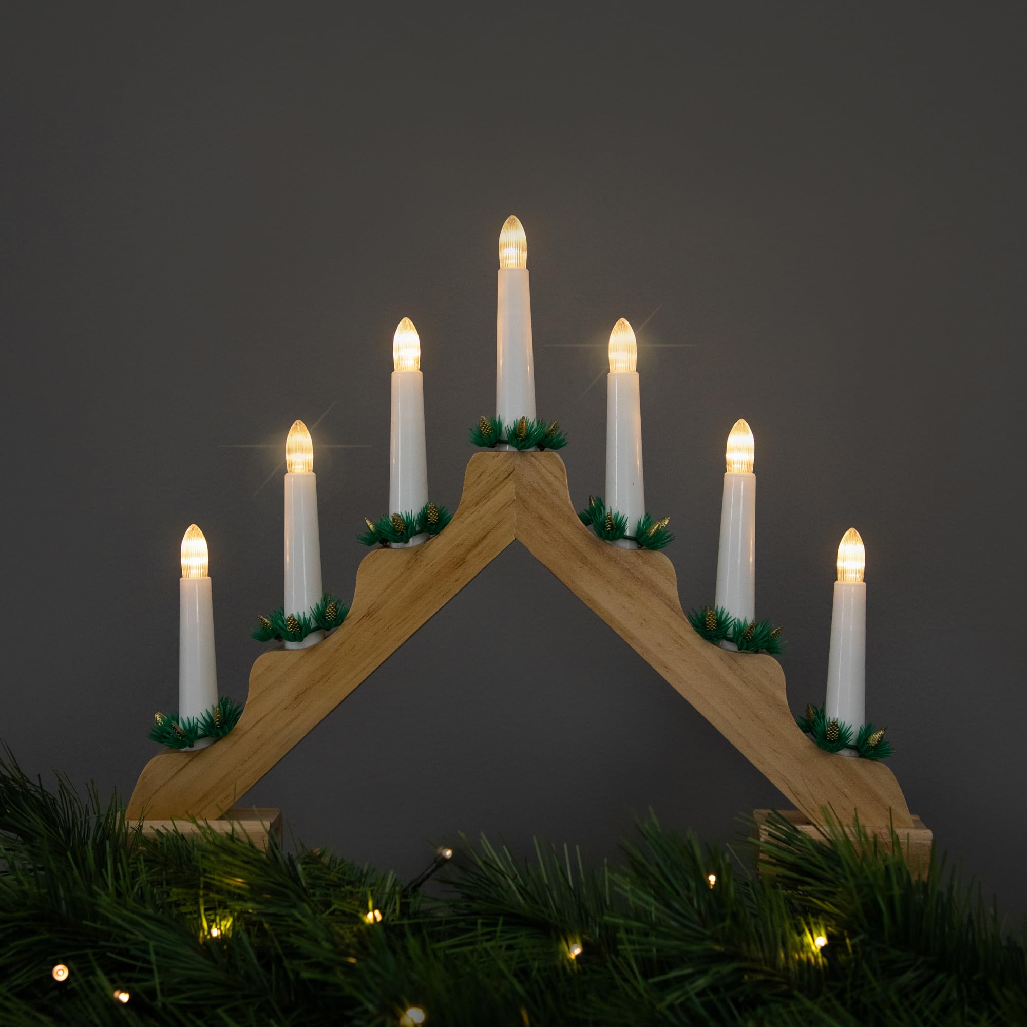 LED Lighted Christmas Candelabra Bridge - 13