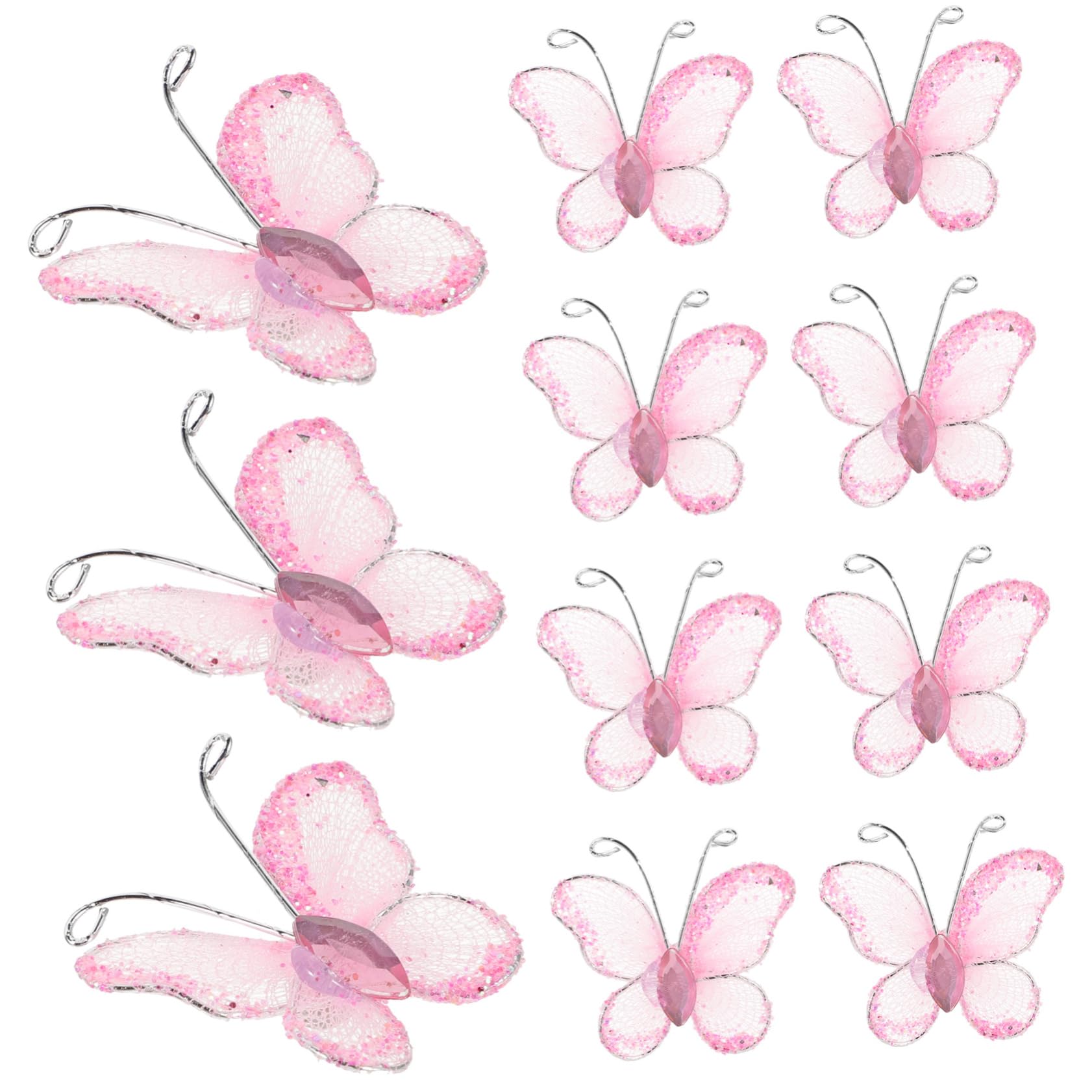 NUOBESTY 500stücke Rosa Schmetterlinge Netzstoff Mit Für Hochzeitsdekoration Party Und Einladungsschmuck Für Feierliche Anlässe