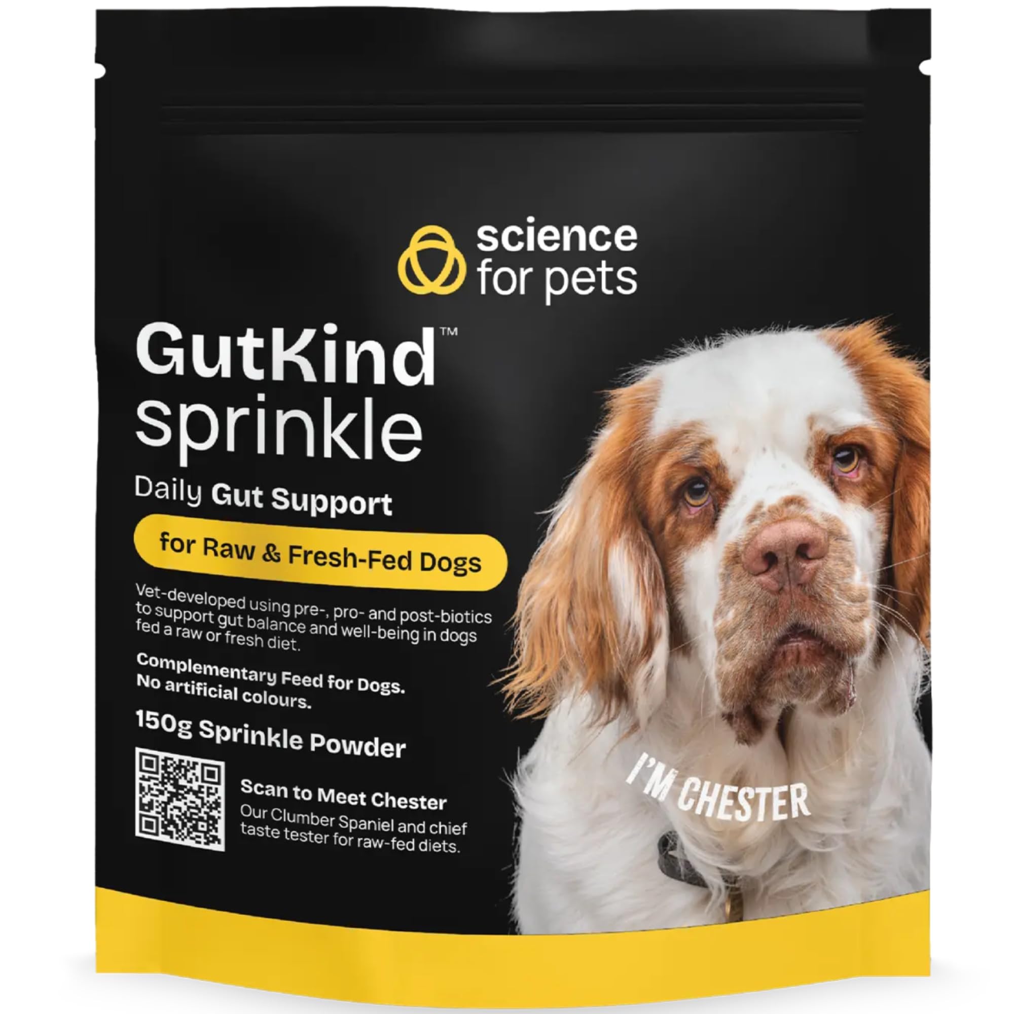 GutKind Health Sprinkle for Dogs, Raw & Fresh Diets, Digestive & Microbiome Support, Vet Formulated - 3 Pack