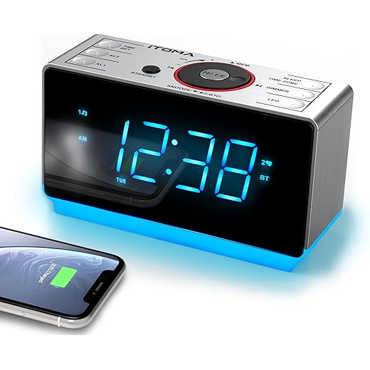Alarm Clock Radio with Bluetooth Speaker
