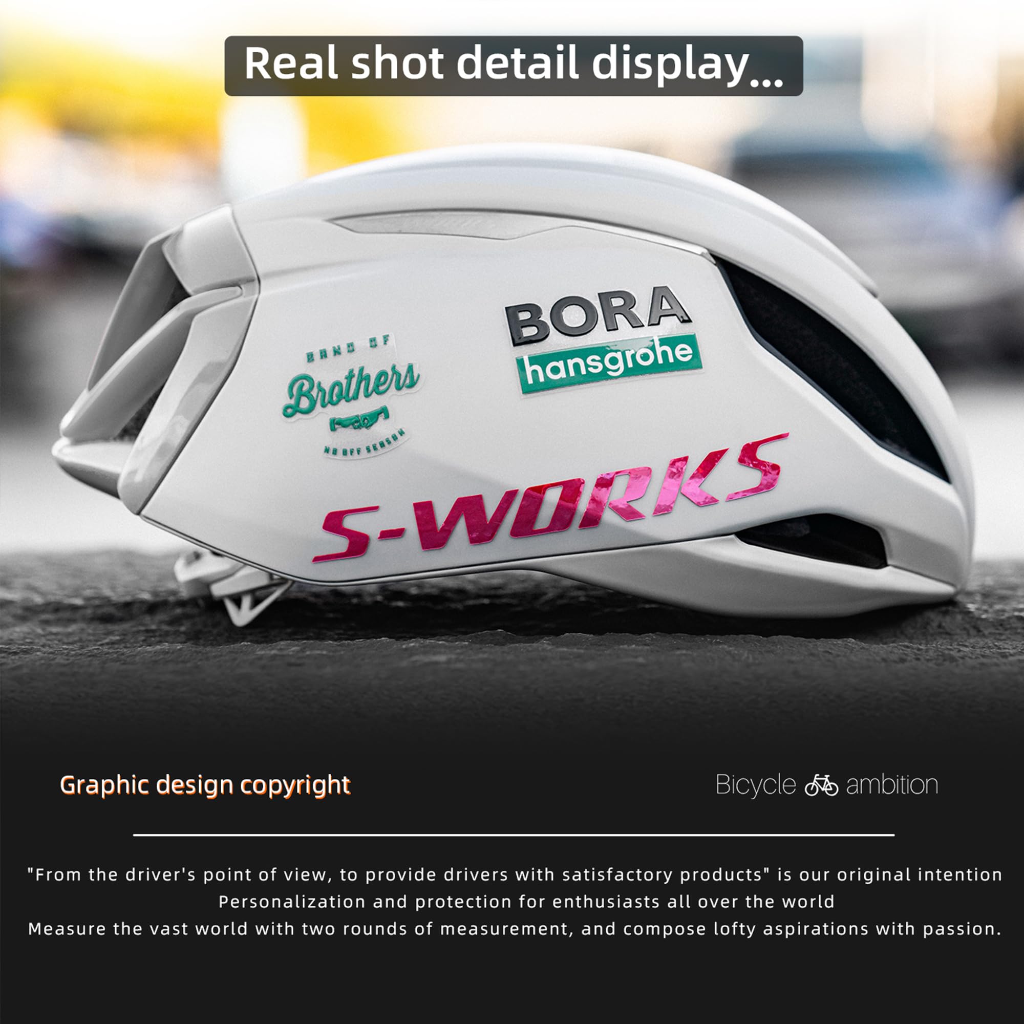 Helmet Decal Stickers Compatible with Specialized S-Works EVADE 3 Stickers, Quick Step Team Edition Road Bike Helmet Wrap Decals Easy Install No Paint Damage (Style 1-White) : Automotive