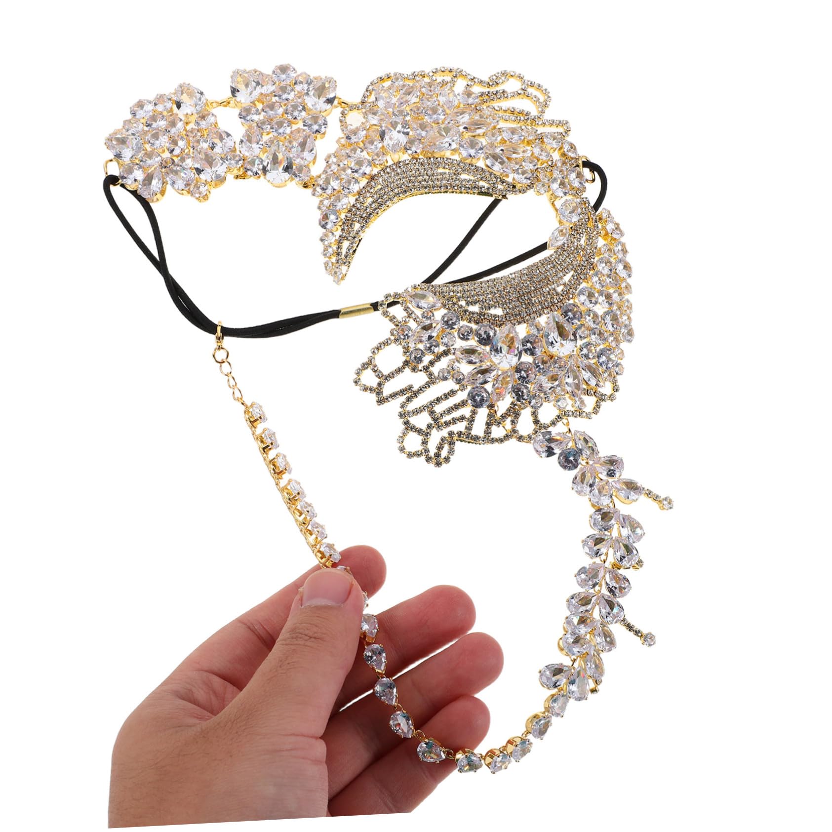 GALPADA Masque de Bal Masquerade Brillant Facette Masque Vénitien Élégant avec Bande Élastique Ajustable Accessoire pour Soirées Halloween Mardi Gras et Prom