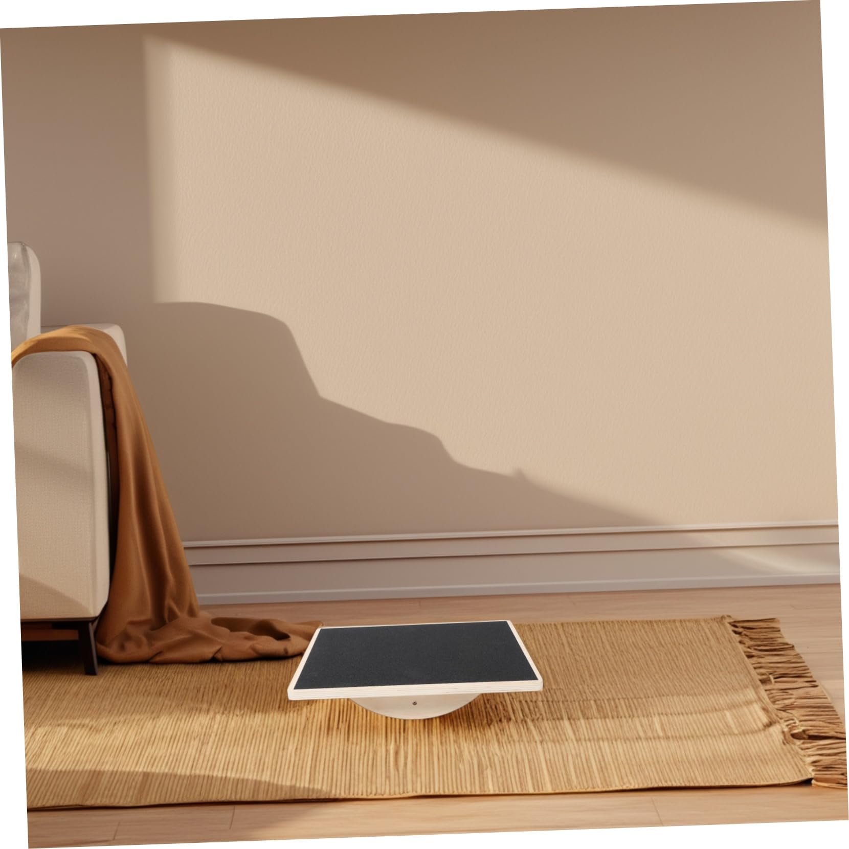 Tavola Equilibrio Yoga in Legno Massello Antiscivolo | Allenamento Coordinazione, Formato Rettangolare per Adulti, Uso Home Gym