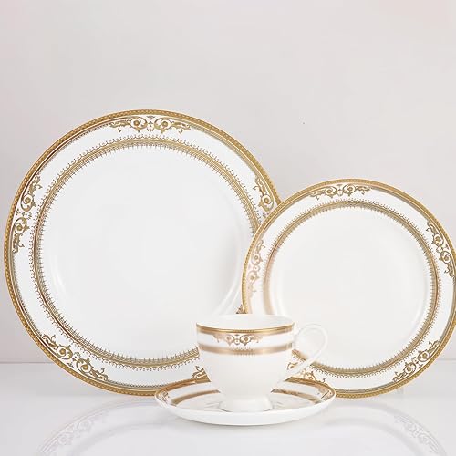 Miniatura 2 de Juego de vajilla de 24 piezas, platos redondos y resistentes a los arañazos, microondas, horno, lavavajillas