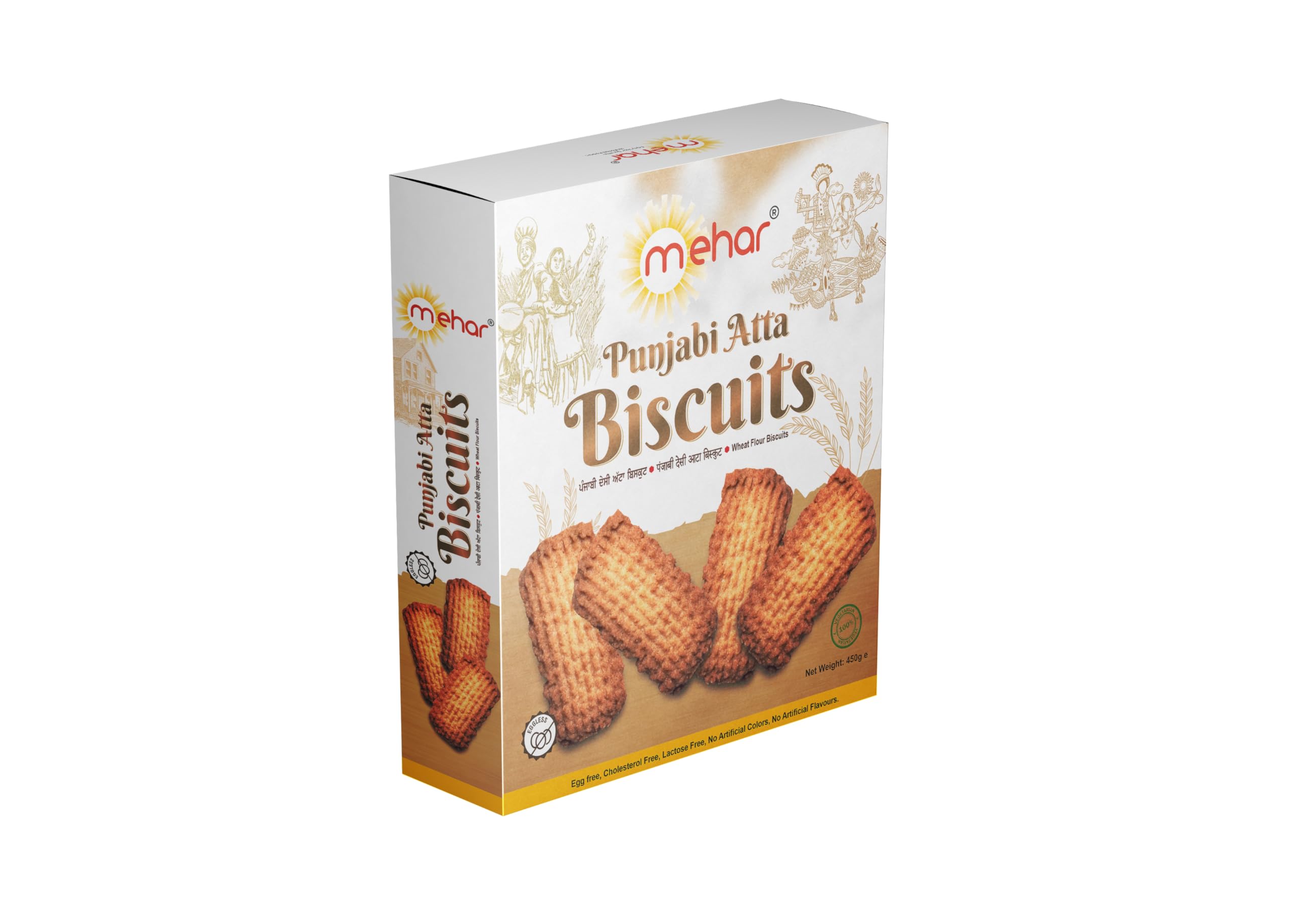 MeharAtta Biscuits, 454g (1, Punjabi Aata Biscuits)