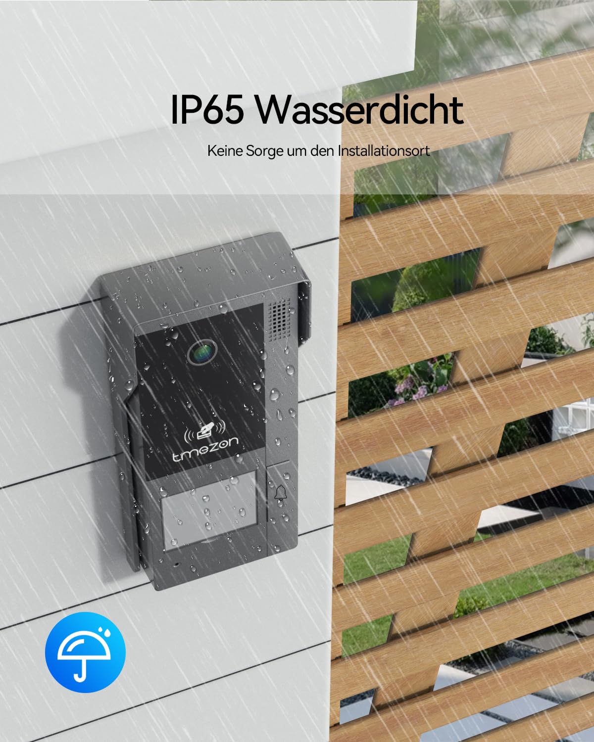 TMEZON WLAN IP Video Türsprechanlage 2 Draht,1080P Türsprechanlage mit Kamera,7''IP Touchscreen,Bewegungserkennung des Menschen,APP/Swipe Card Unlock,Aufnahme und Wiedergabe,1 Familie