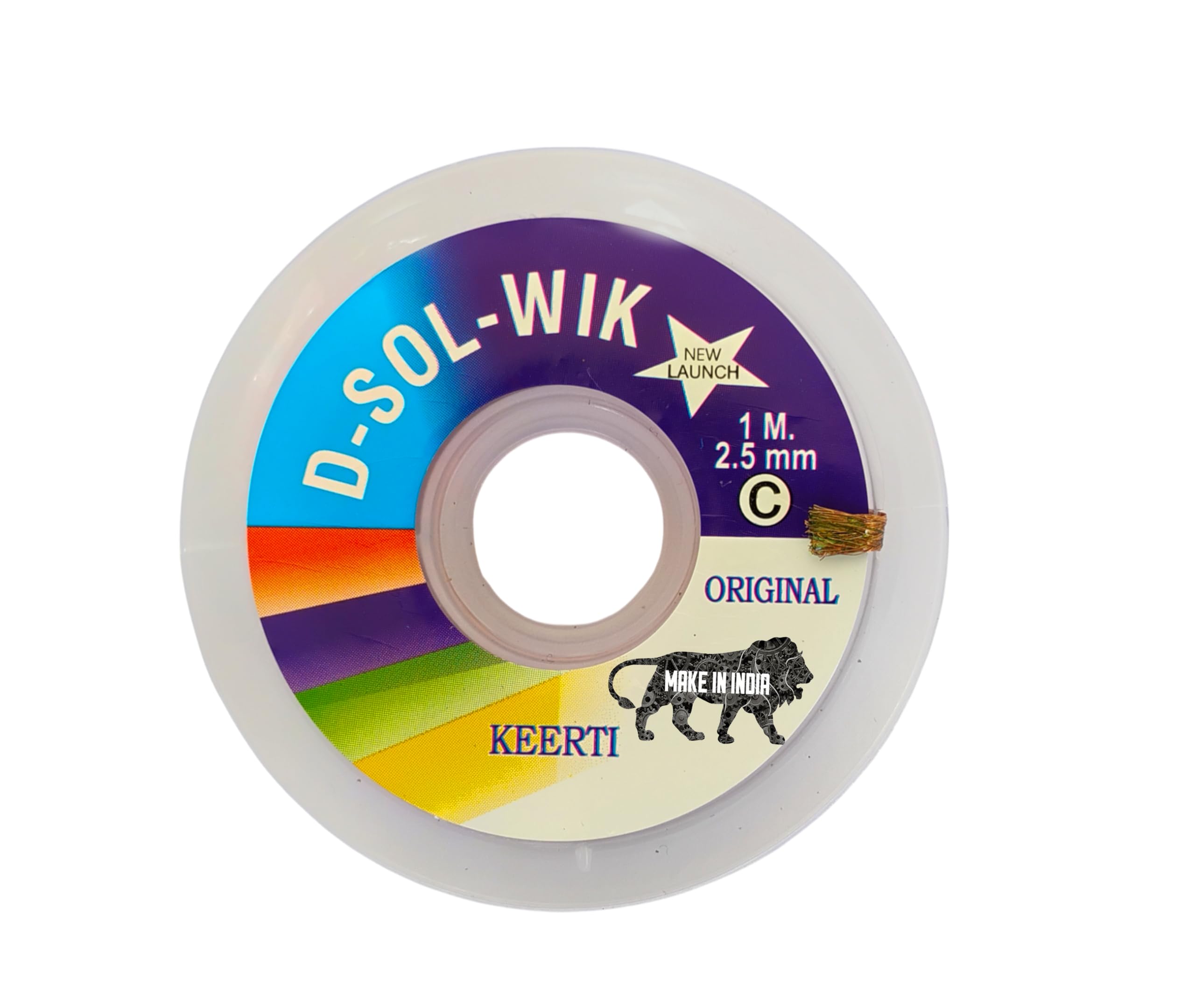Desoldering Wick Wire - 2.5mm Width, 3.2 Feet length, Pure Copper braid, Lead solder remover for Mobile, SMD, BGA, PCB Rework (1)-image-1