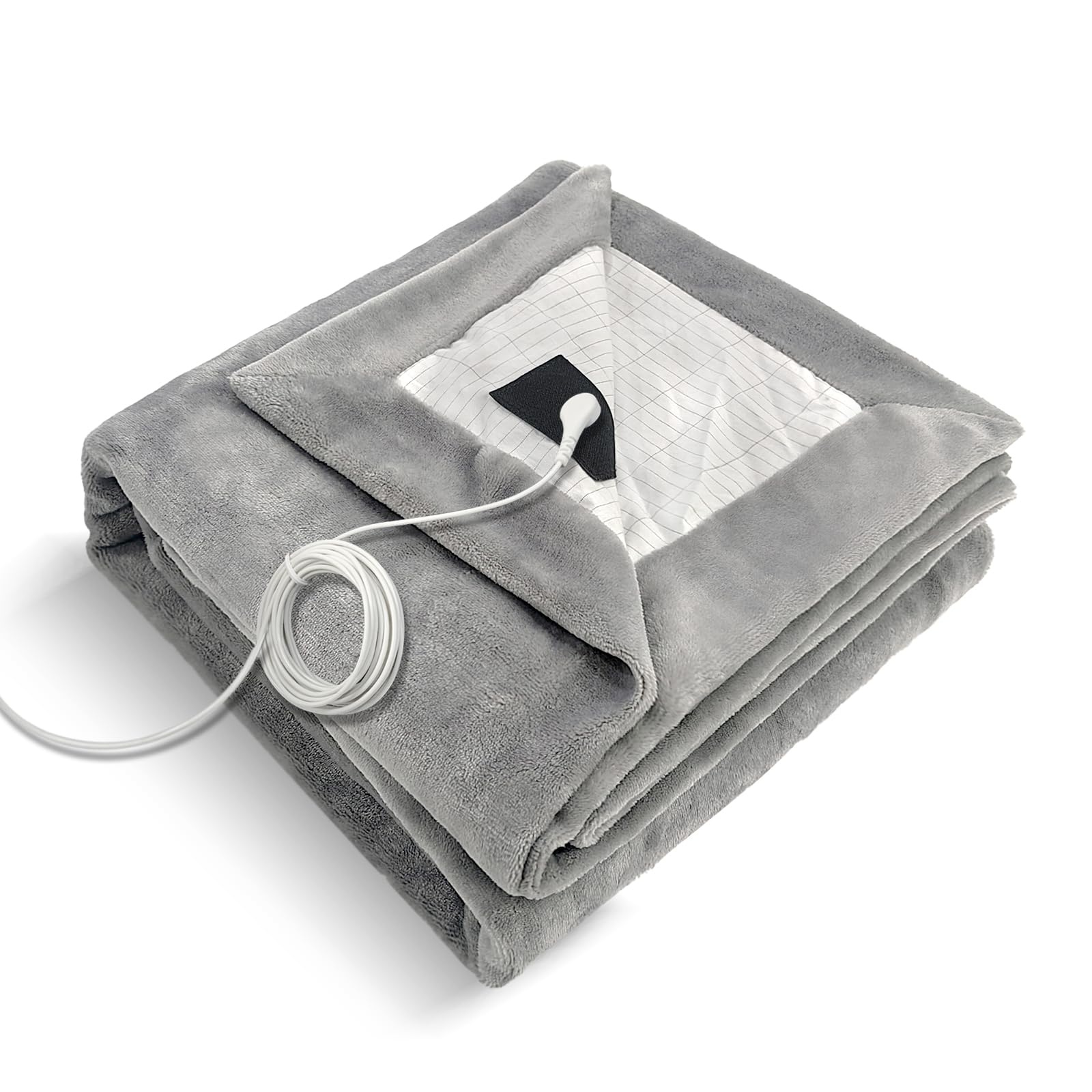 Grounding Blanket for Bed Sleeping Therapy, 79 * 55 inch, Grounded Throw for Pain Relief, Sleeping Better, Energy, Earthing Conductive Sheet (Grey)