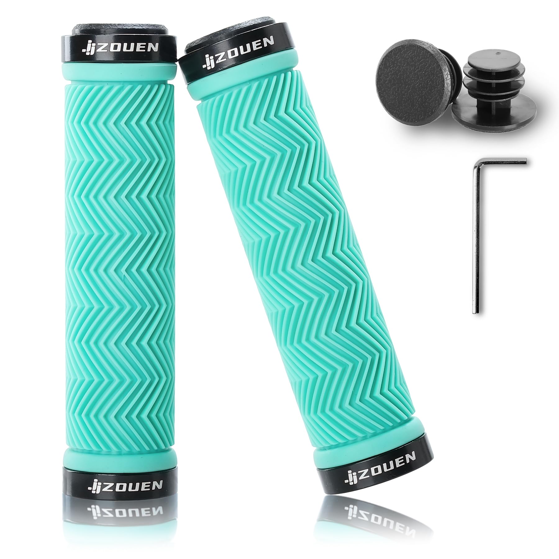 JJZOUEN Bike Grips, Mountain Bike Handle Grips, Bicycle Handlebar Grips, Dual Lock on Grips for MTB, BMX, Scooter, Bike Accessories (130mm)