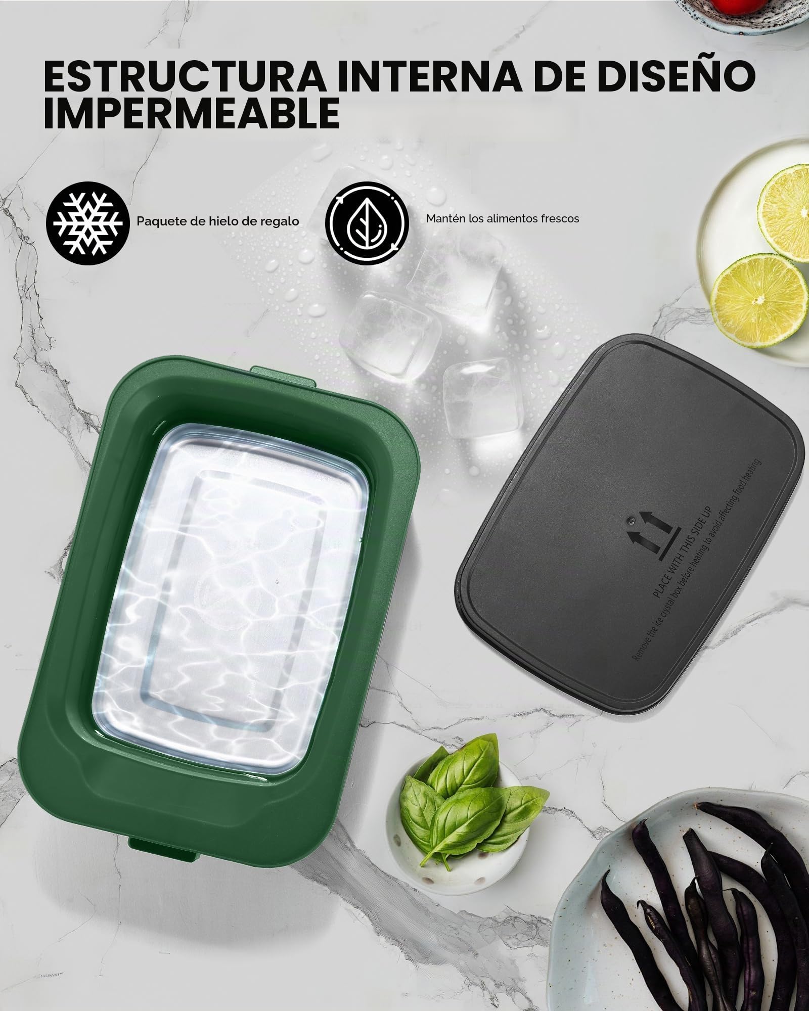Fiambrera Eléctrica Inalámbrica 1,4L para Adultos, Lunch Box Calefactable que Prepara tu Comida a la Hora Deseada con Mantenimiento Automático, Calentador Portátil con Bolsa Isotérmica (Verde)