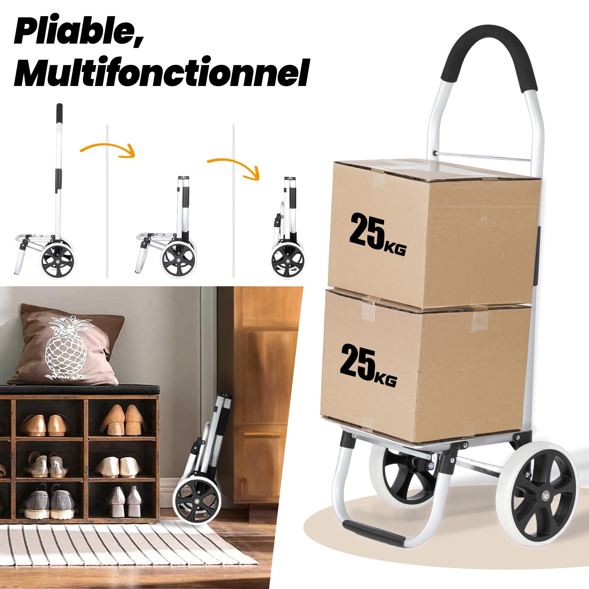 Eskey Chariot de Courses Pliable Isotherme Étanche