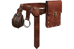 Leather Medieval Renaissance Belt Pouch Waist Steampunk Bag for Cosplay