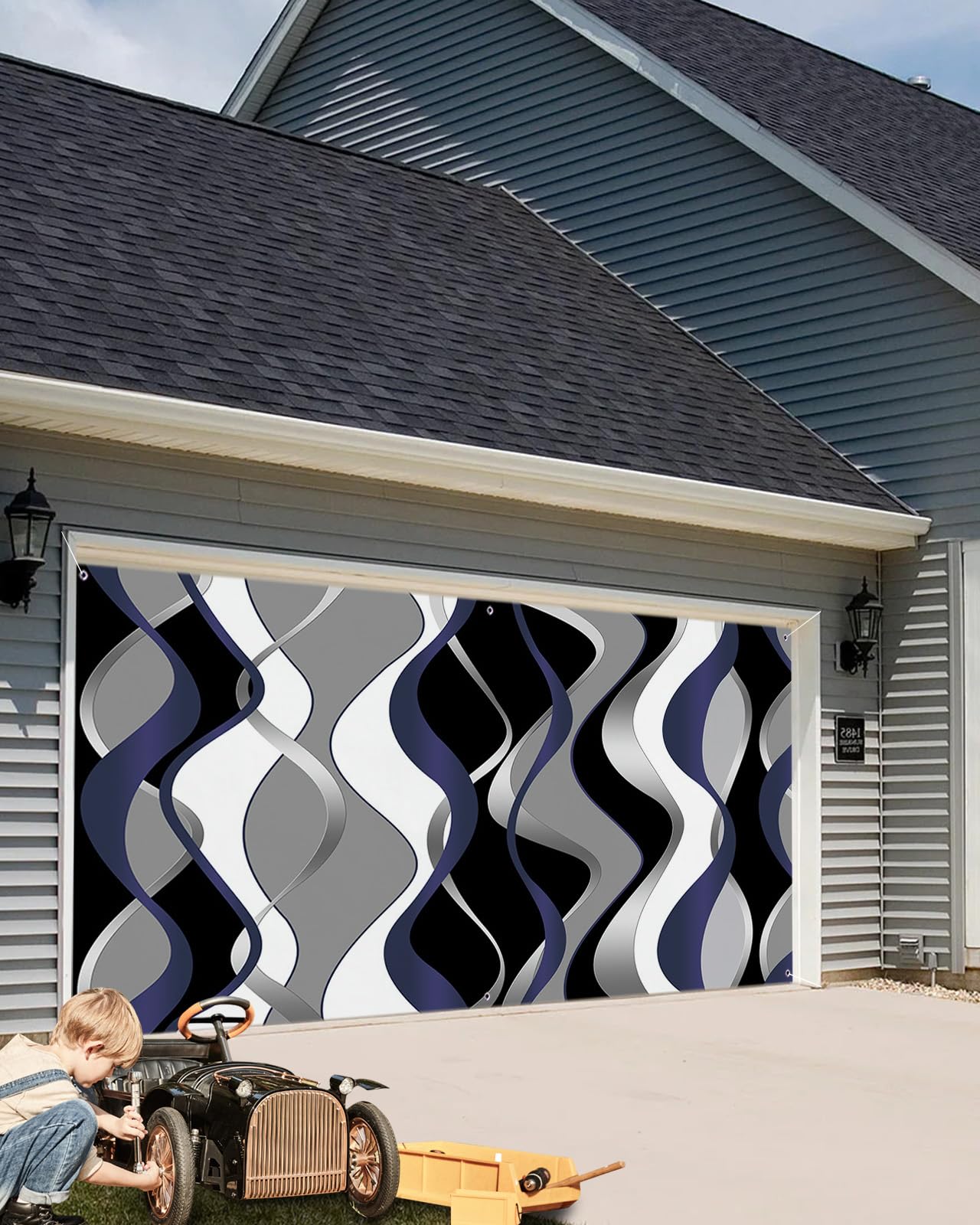 Garage Door Cover 6x13ft Coastal View Garage Door Banner