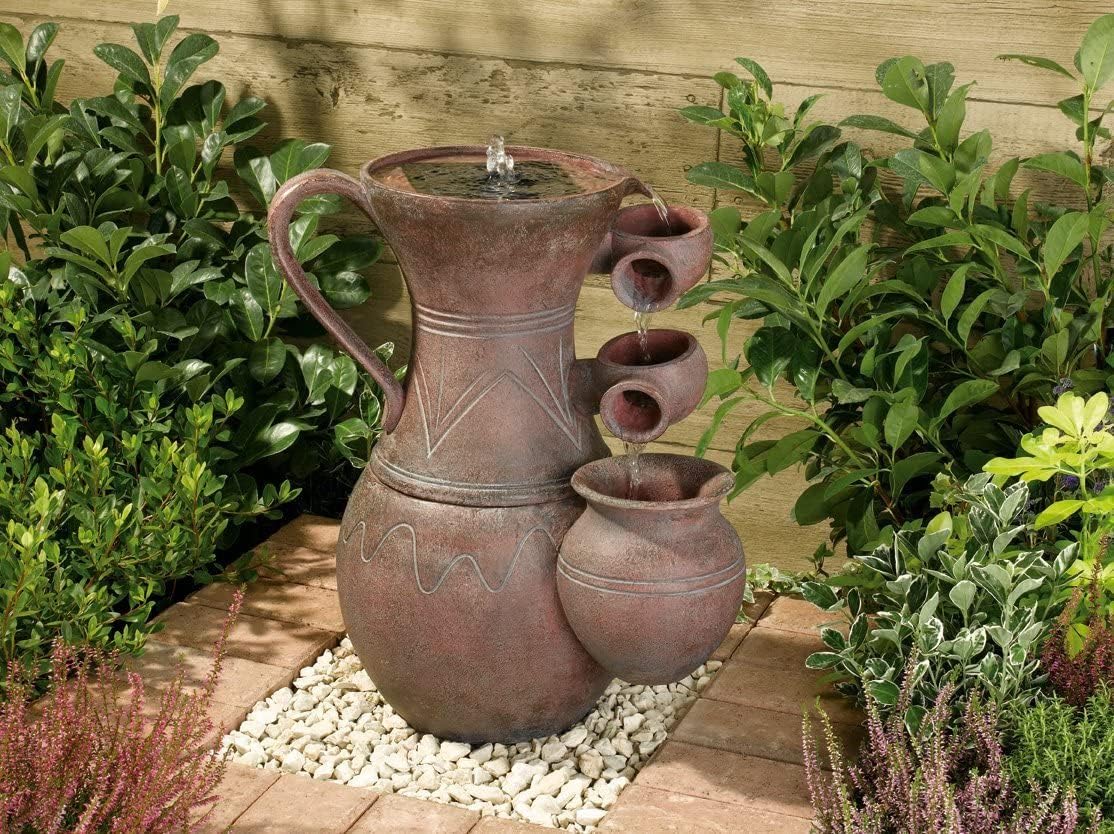 Smart Solar Pitcher Cascade Water Fountain Amazon.co.uk Garden